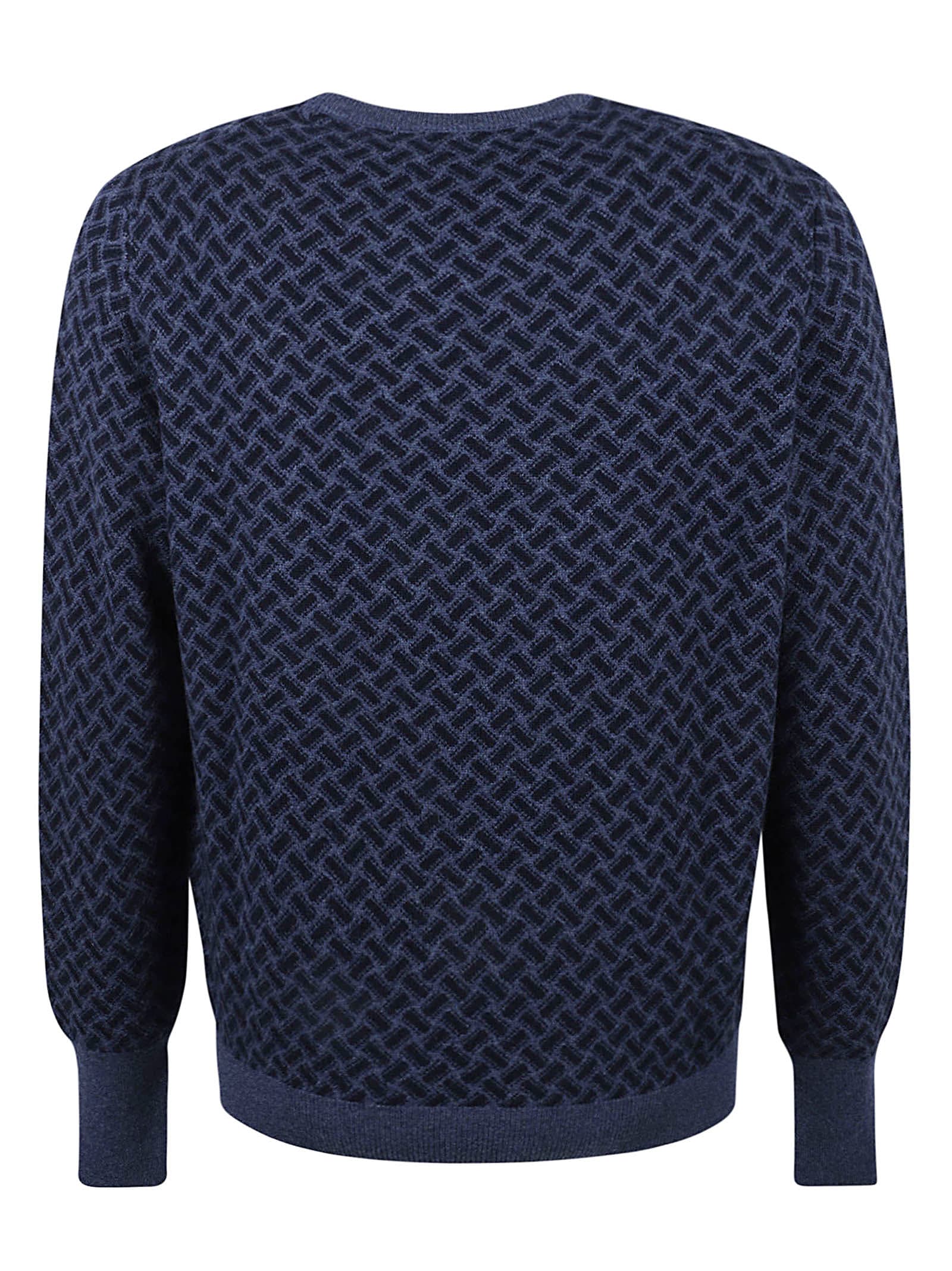 Shop Drumohr Patterned Rib Sweater In Blue