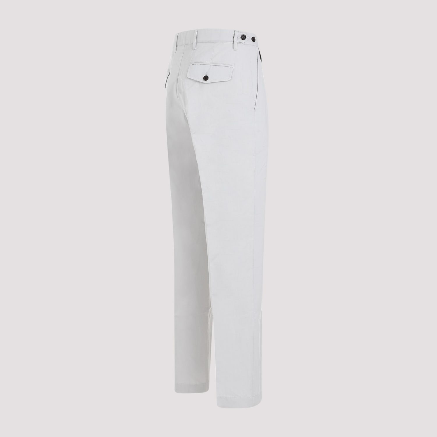 Shop Dunhill Pleated Cotton-linen Chno Pants In Light Grey