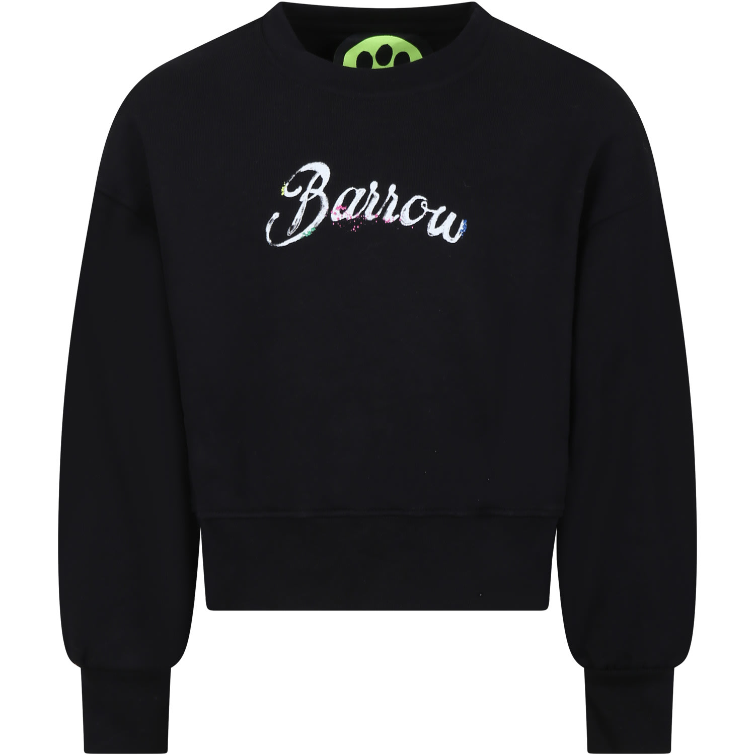 Shop Barrow Black Sweatshirt For Girl With Smiley Face And Logo
