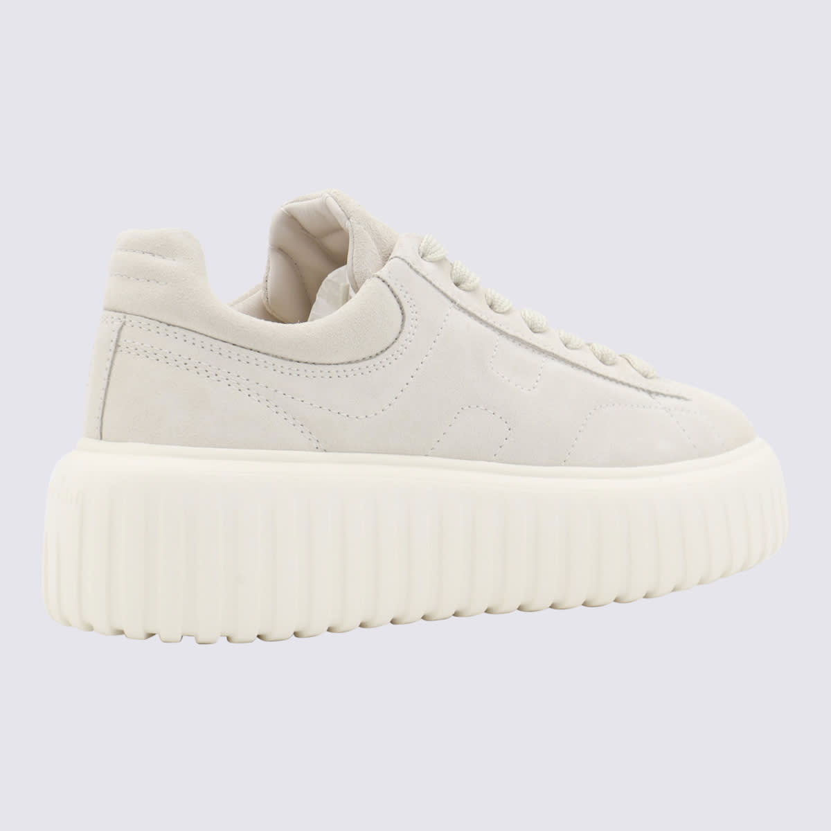 Shop Hogan White Sneakers In Yogurt