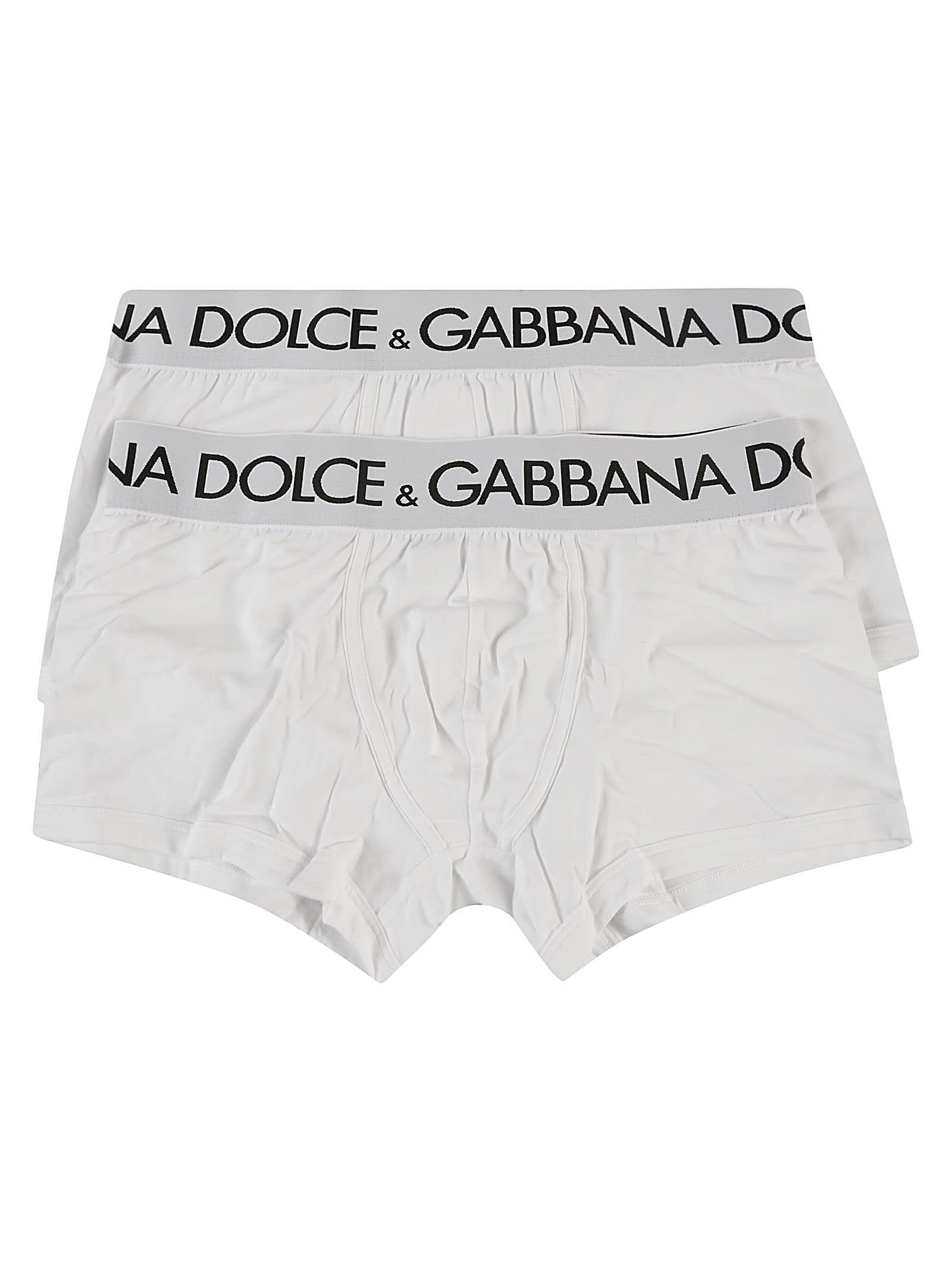 Shop Dolce & Gabbana Bi-pack Underwear Boxer Shorts In Optic White