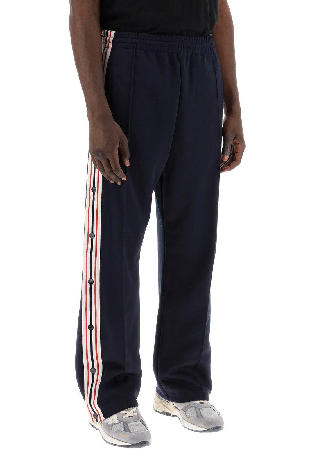 Shop Golden Goose Side Striped Track Pants In Dark Blue Papyrus (blue)