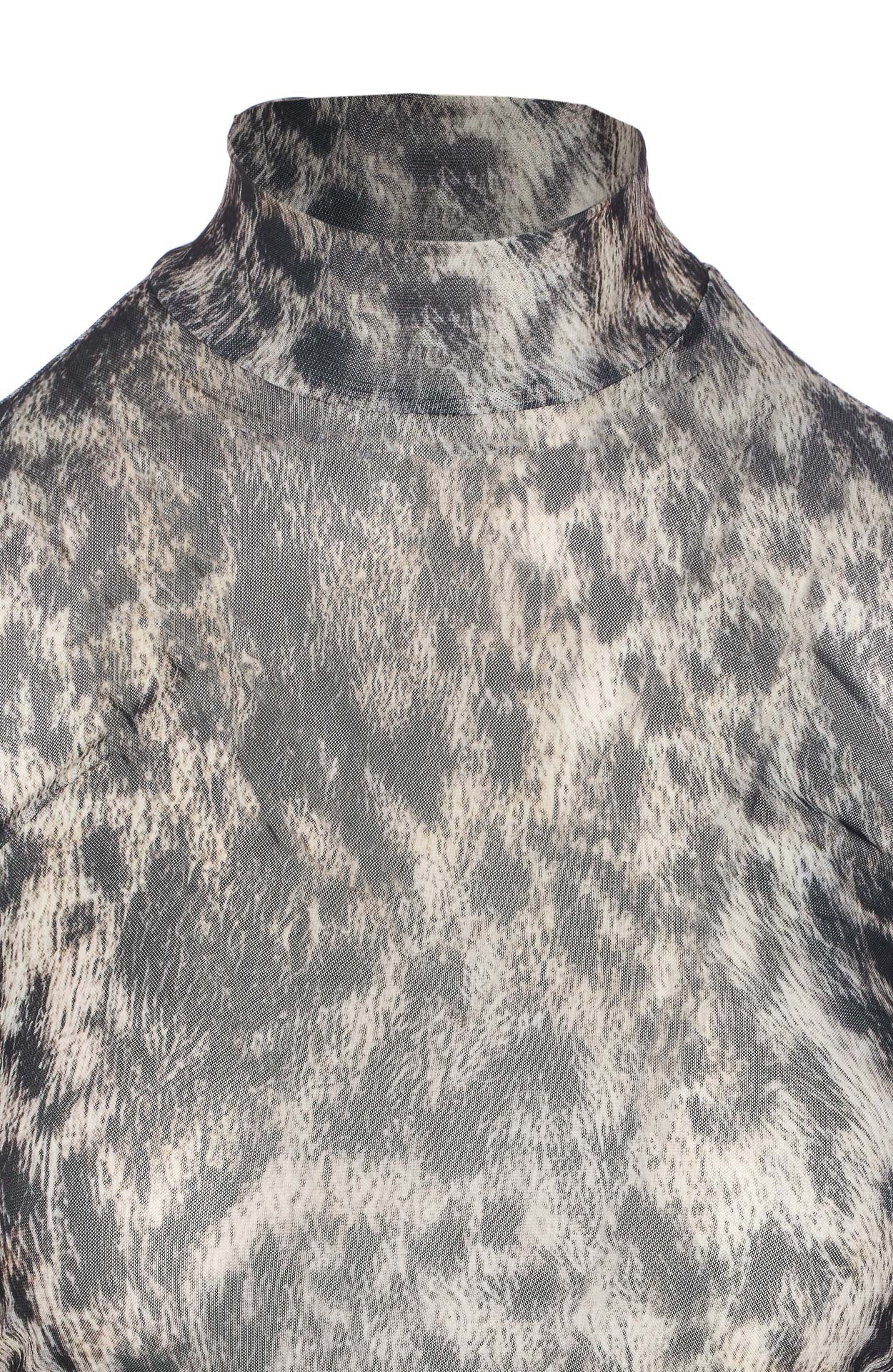 Aniye By Leopard-print High-neck Bodysuit In Gray