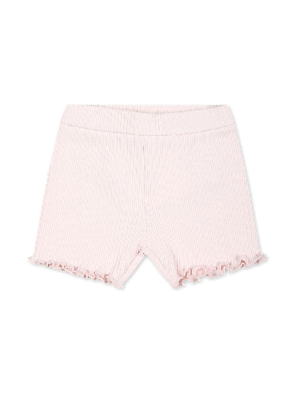 Shop Moncler Pink Ribbed Knit Shorts