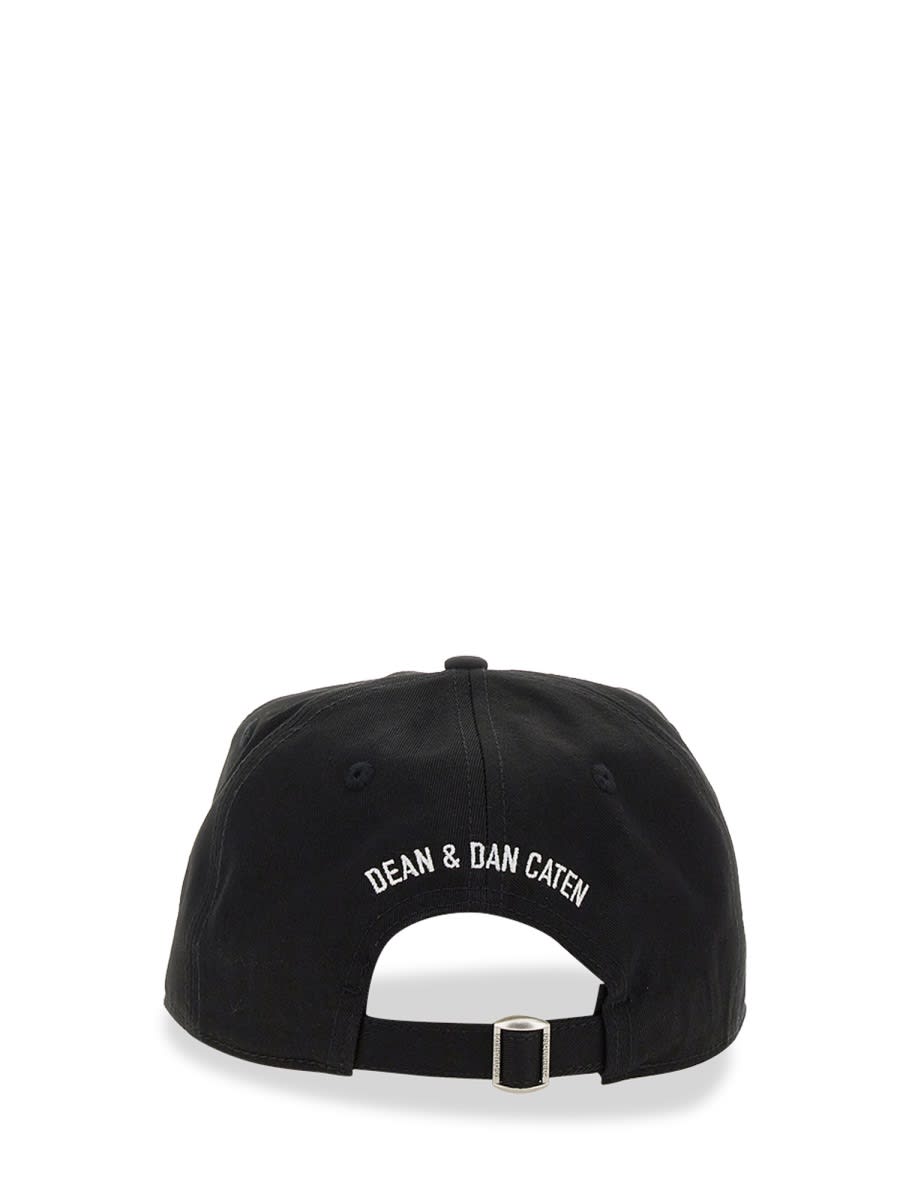 Shop Dsquared2 Baseball Hat With D2 Patch In Black