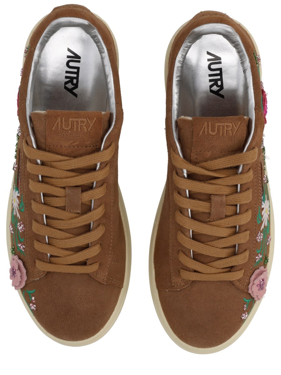 Autry Brown Lace Up Sneakers In Brown