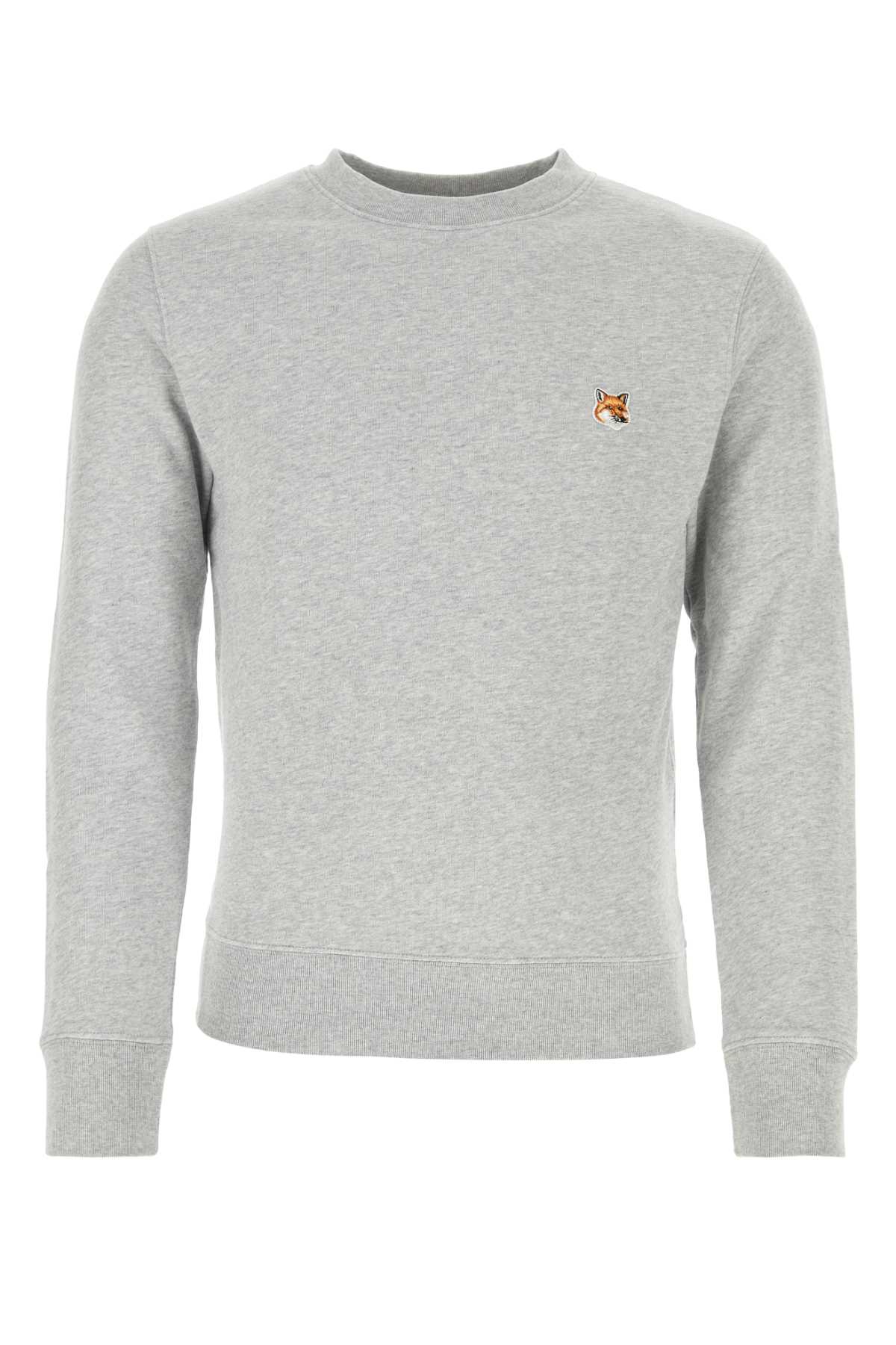 Maison Kitsuné Melange Grey Cotton Sweatshirt