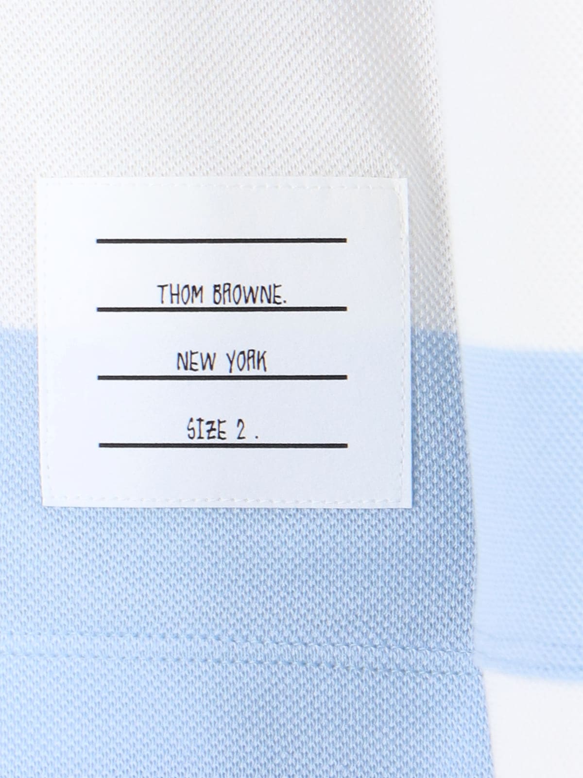 Shop Thom Browne Stripe Polo Shirt In Light Blue