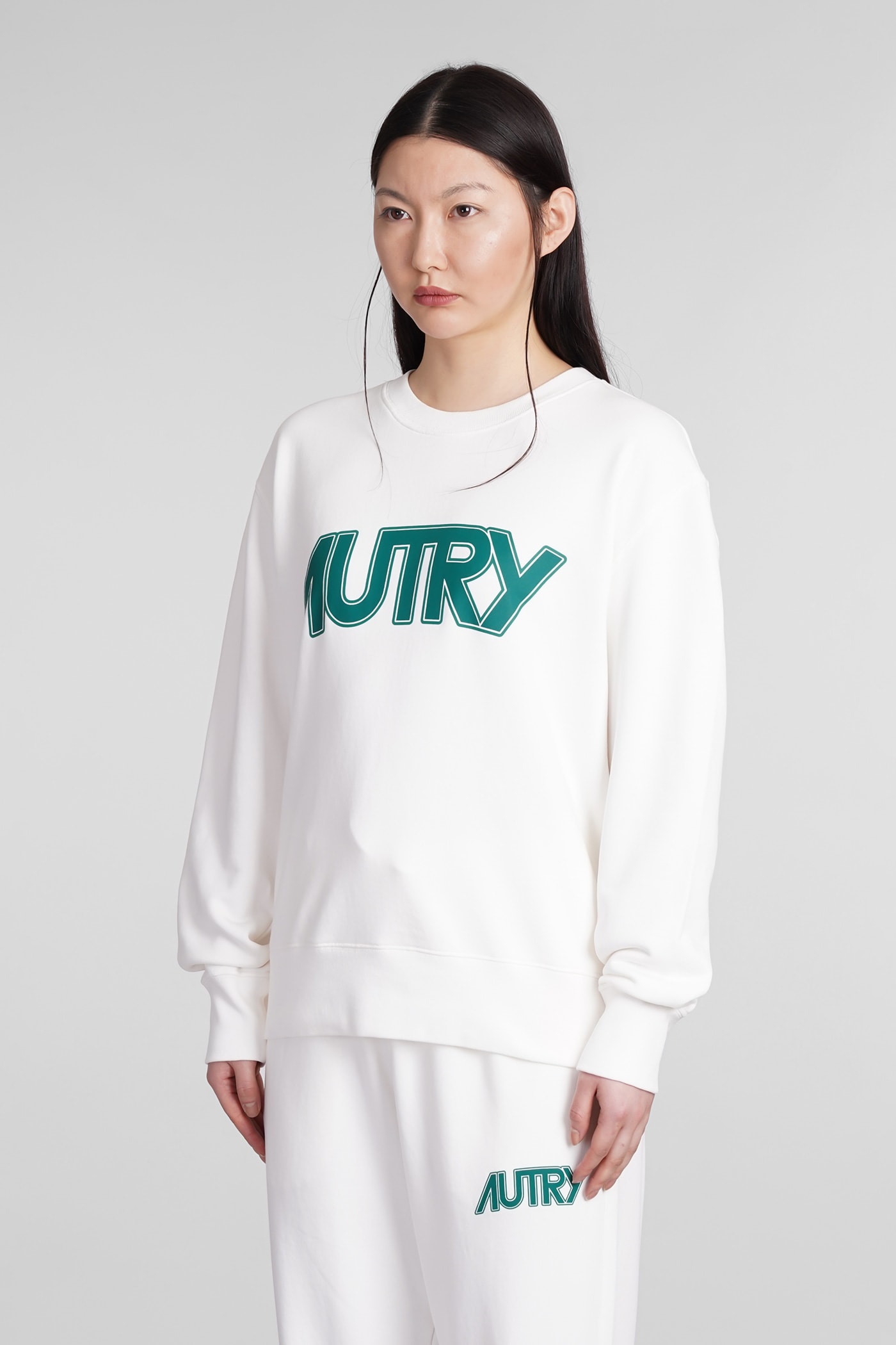 Shop Autry Sweatshirt In White Cotton