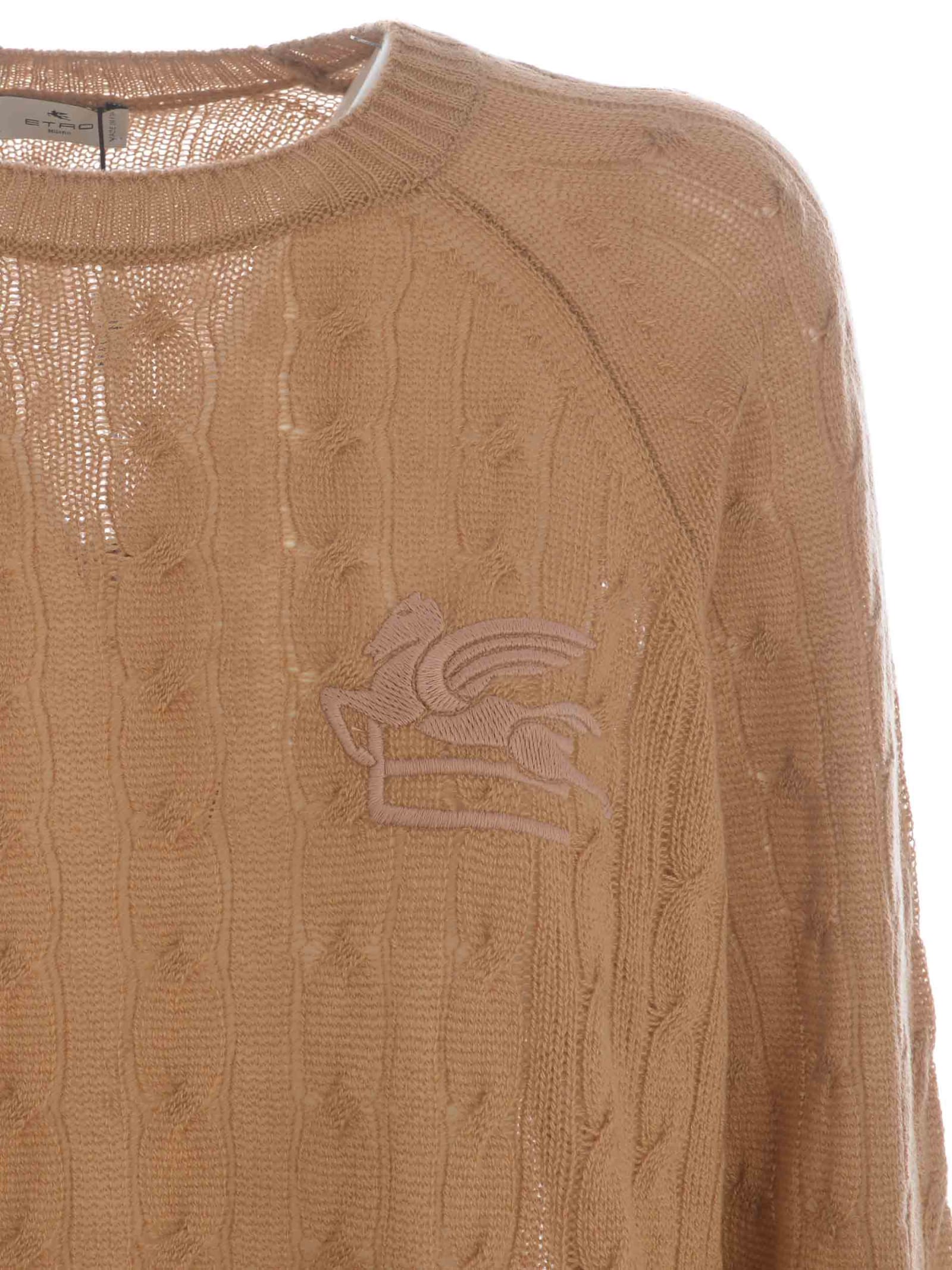 Shop Etro Sweater  Pegaso In Cashmere In Beige