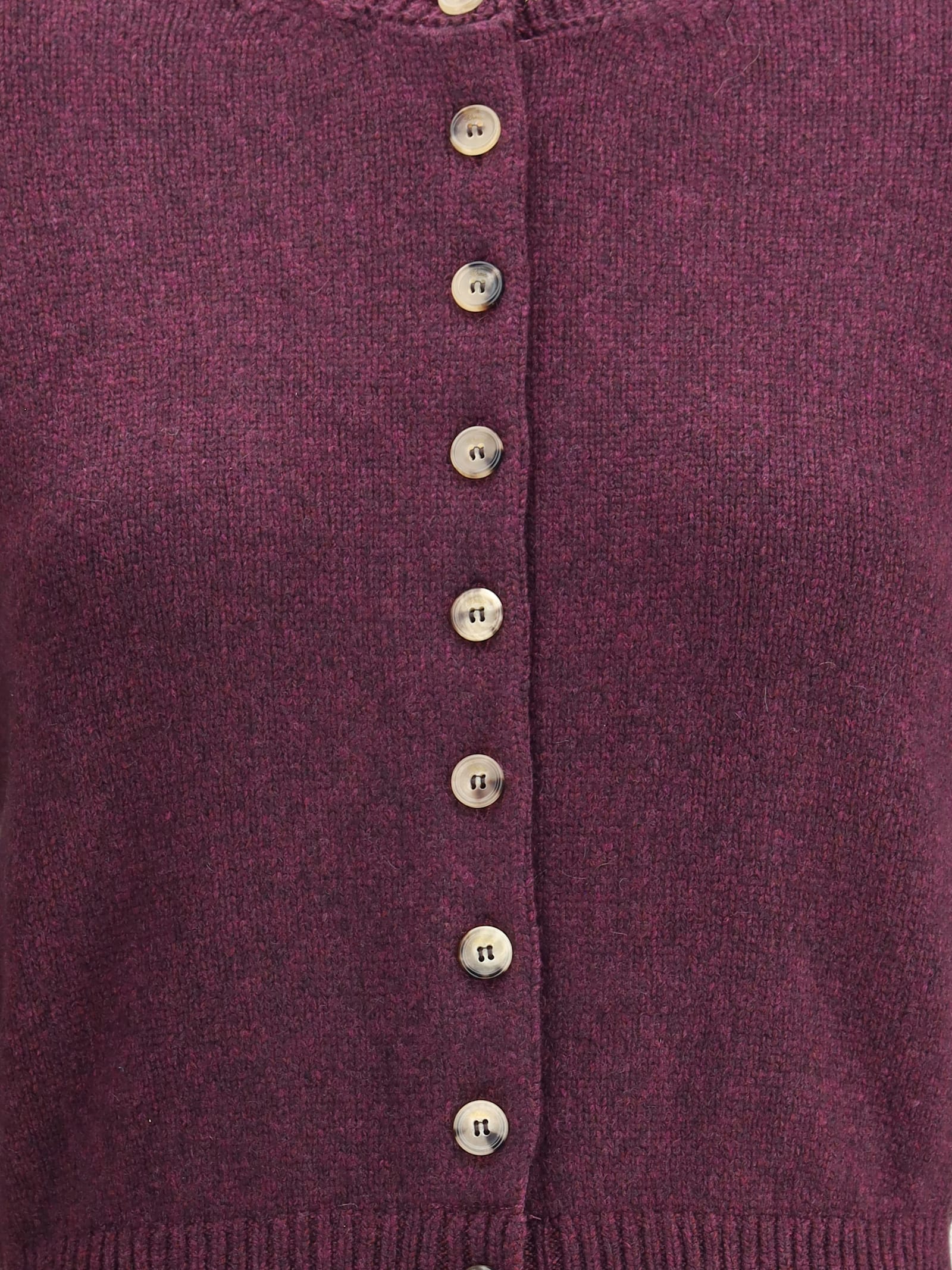Khaite Plum Cashmere Knit Everheart Cardigan In Purple