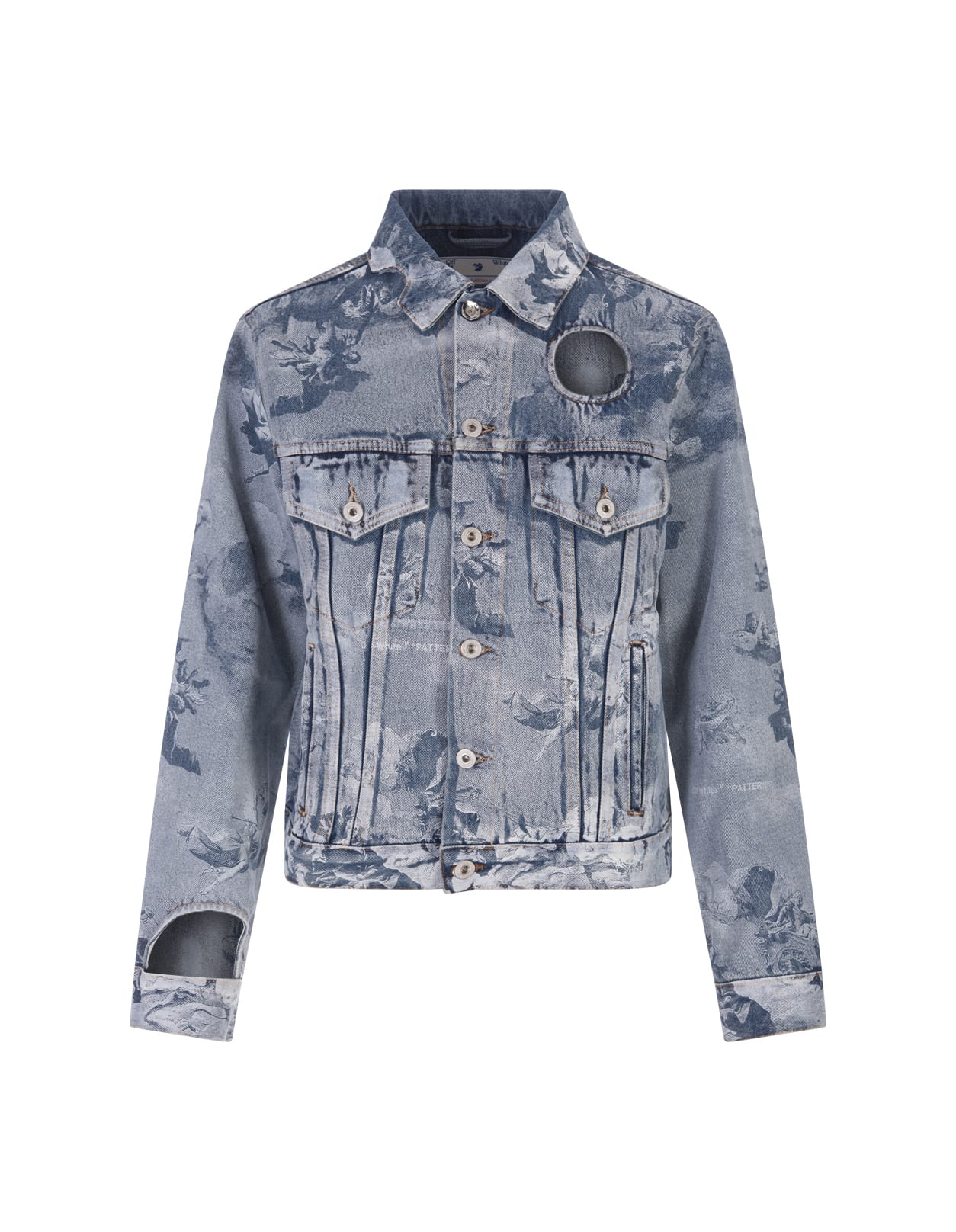 Off-white Cut-out Denim Jacket In Light Blue