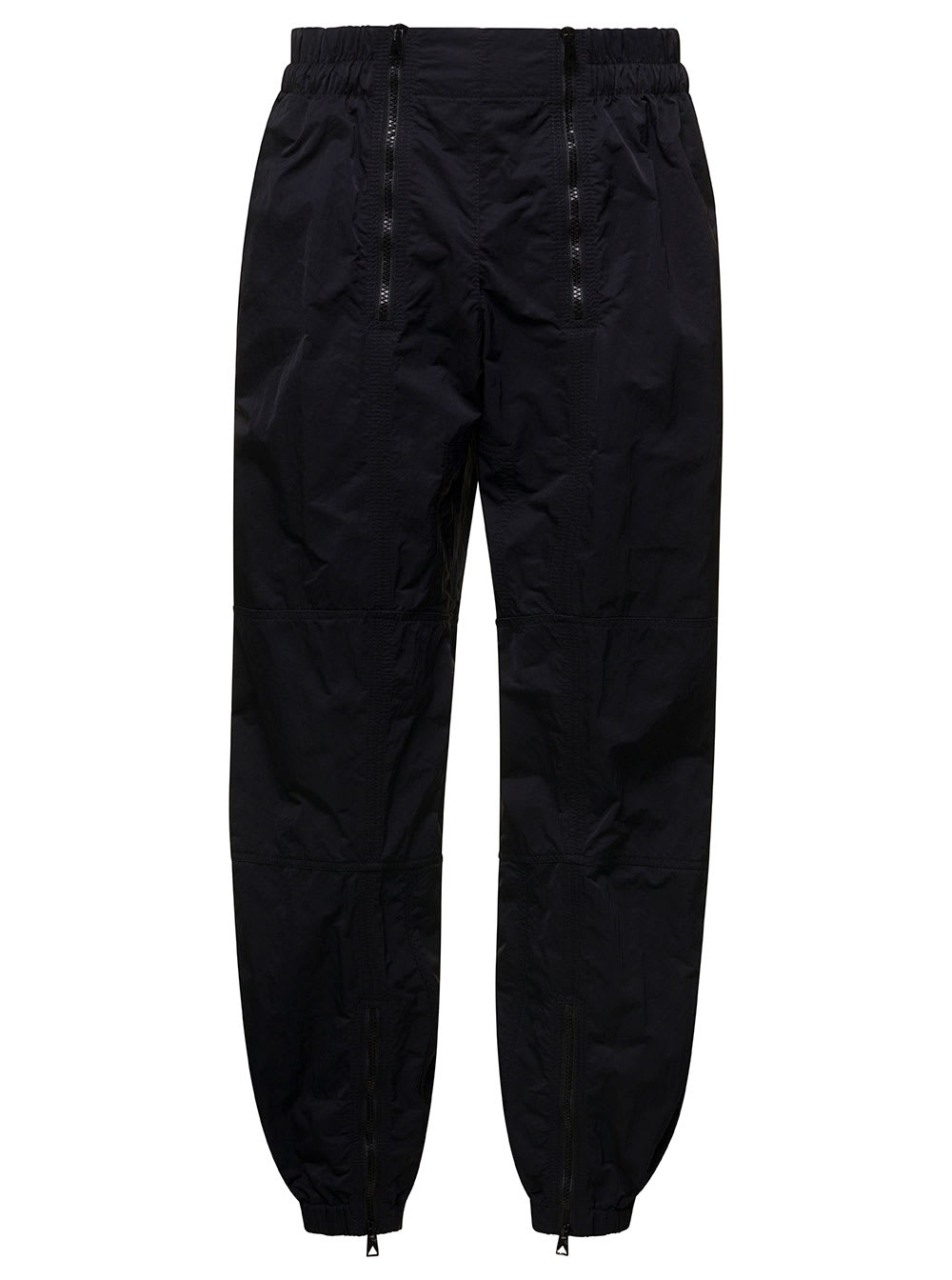 Bottega Veneta Black Trousers With Double Zip On The Front In Nylon Man