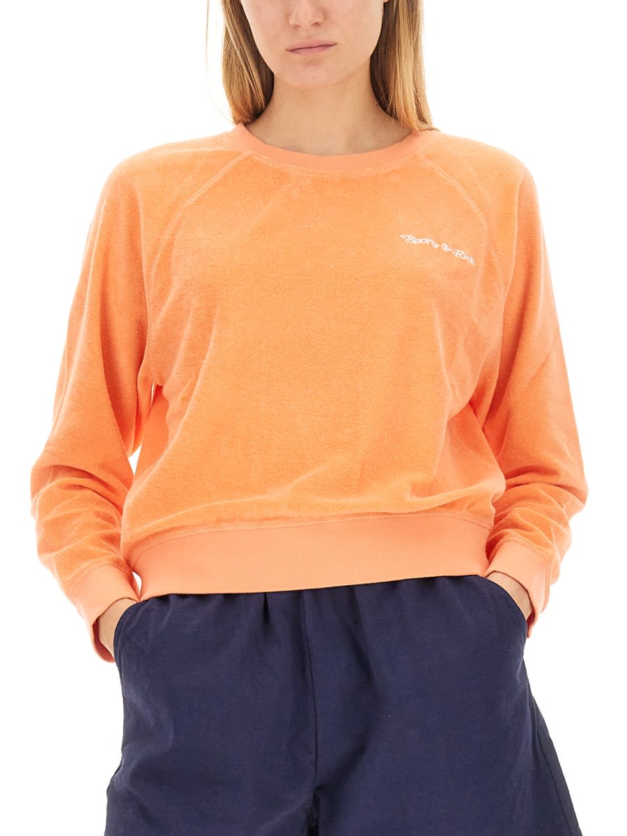 Shop Sporty & Rich Sweatshirt With Logo In Orange