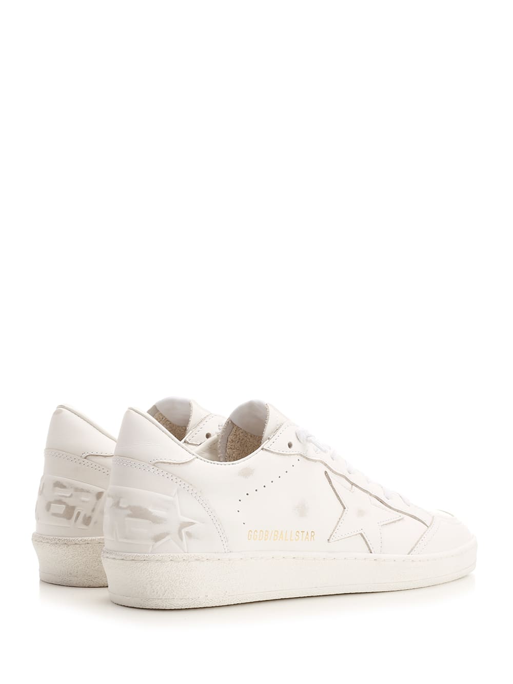 Shop Golden Goose White Ballstar Sneakers In Optic White