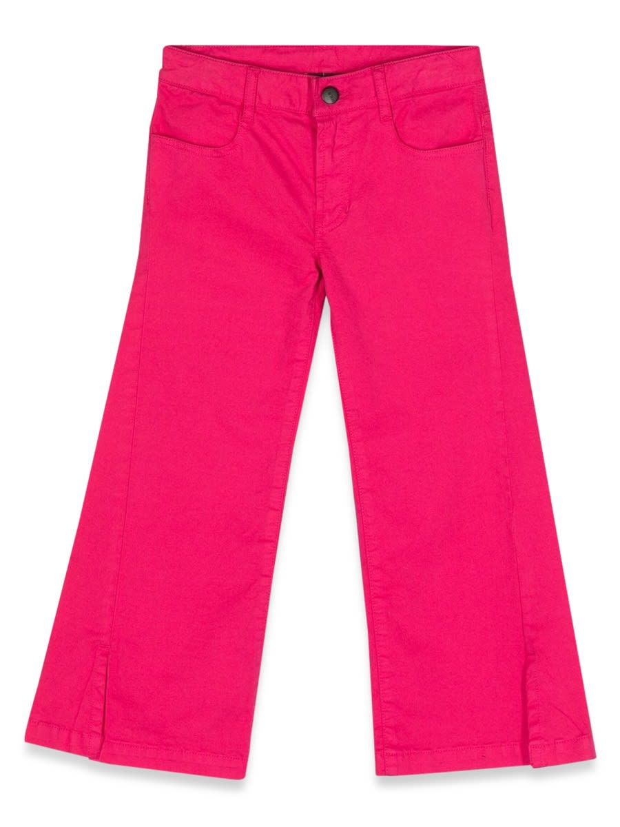 Dkny Logo-patch Wide-leg Trousers In Fuchsia