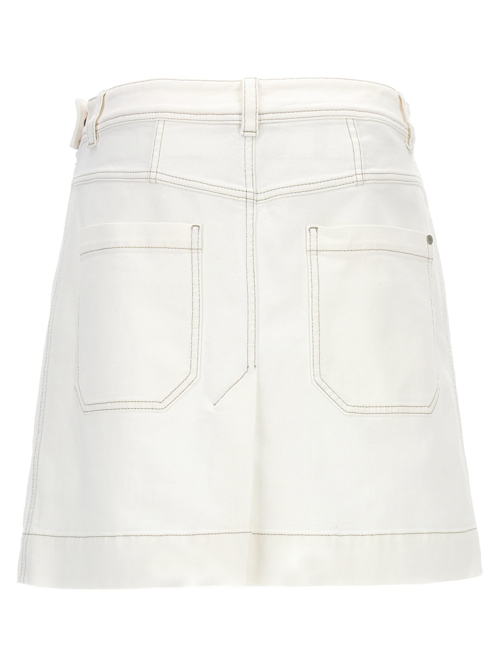 Shop Brunello Cucinelli Monile Skirt In White
