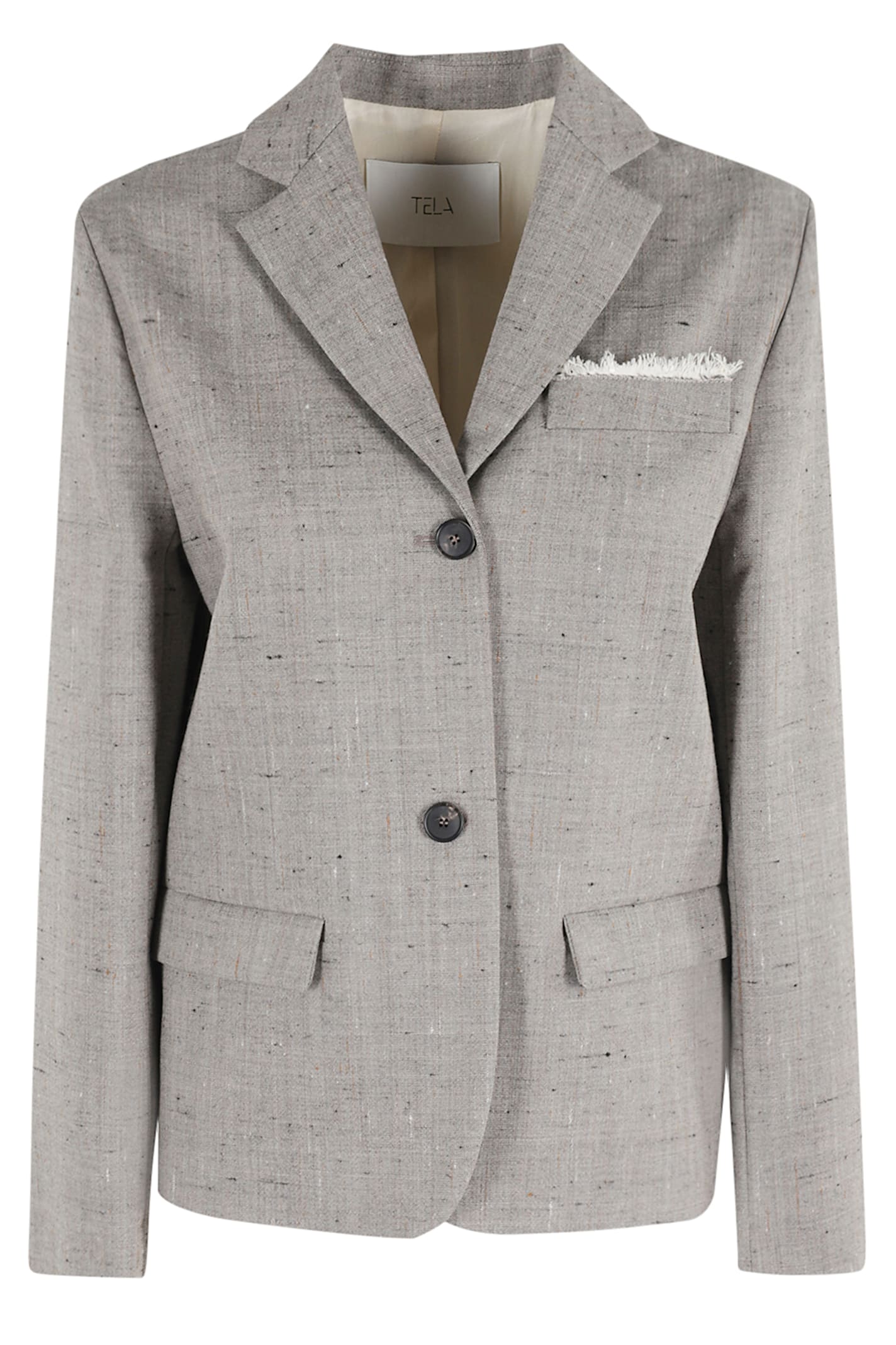 Tela Structured Canvas Solar Blazer In Gray