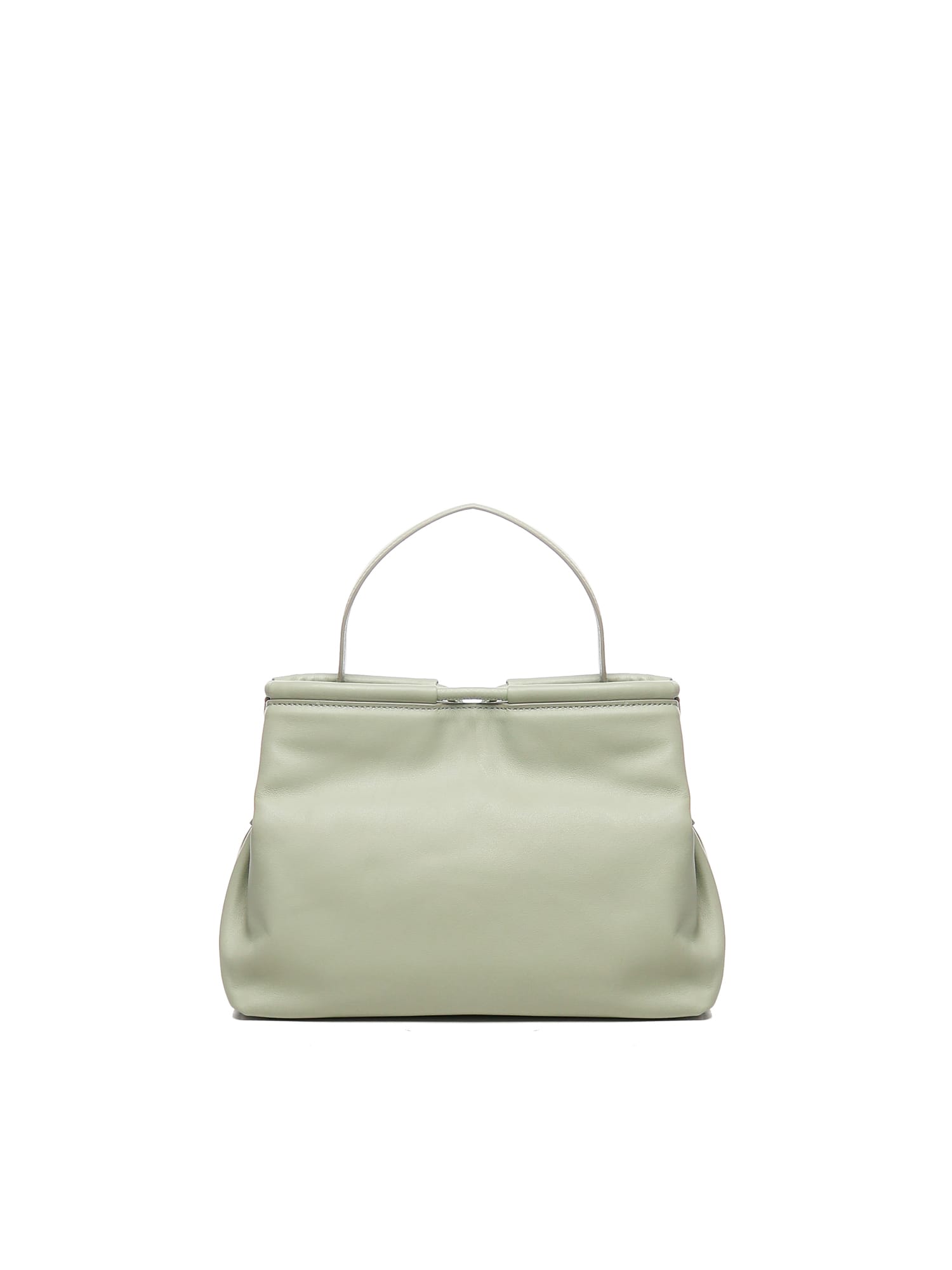 Coccinelle Metal-ring Leather Tote Bag In Green