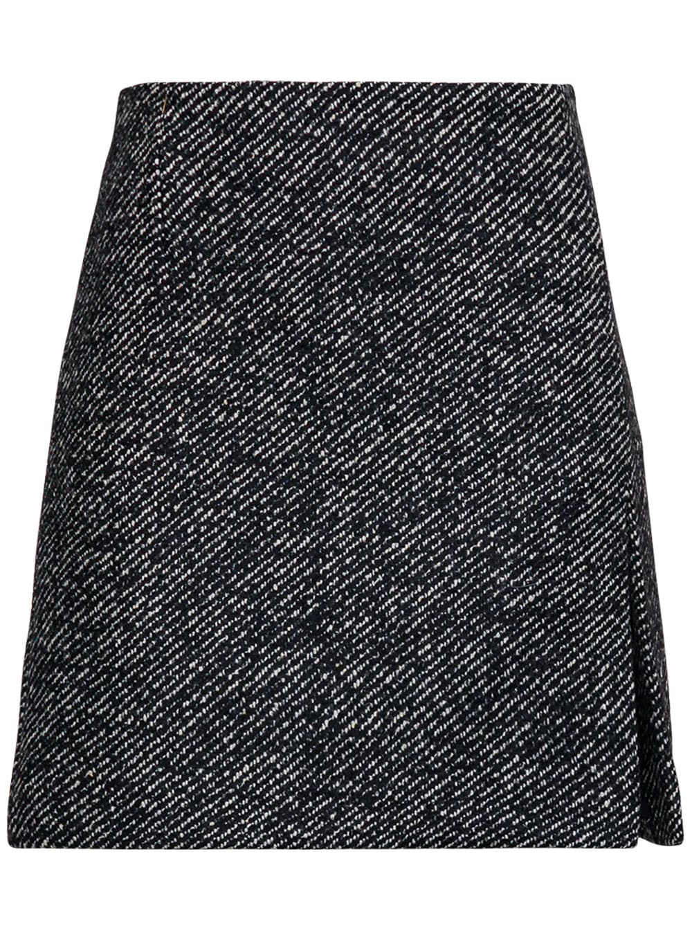 Andamane Black And White Wool Skirt With Slit