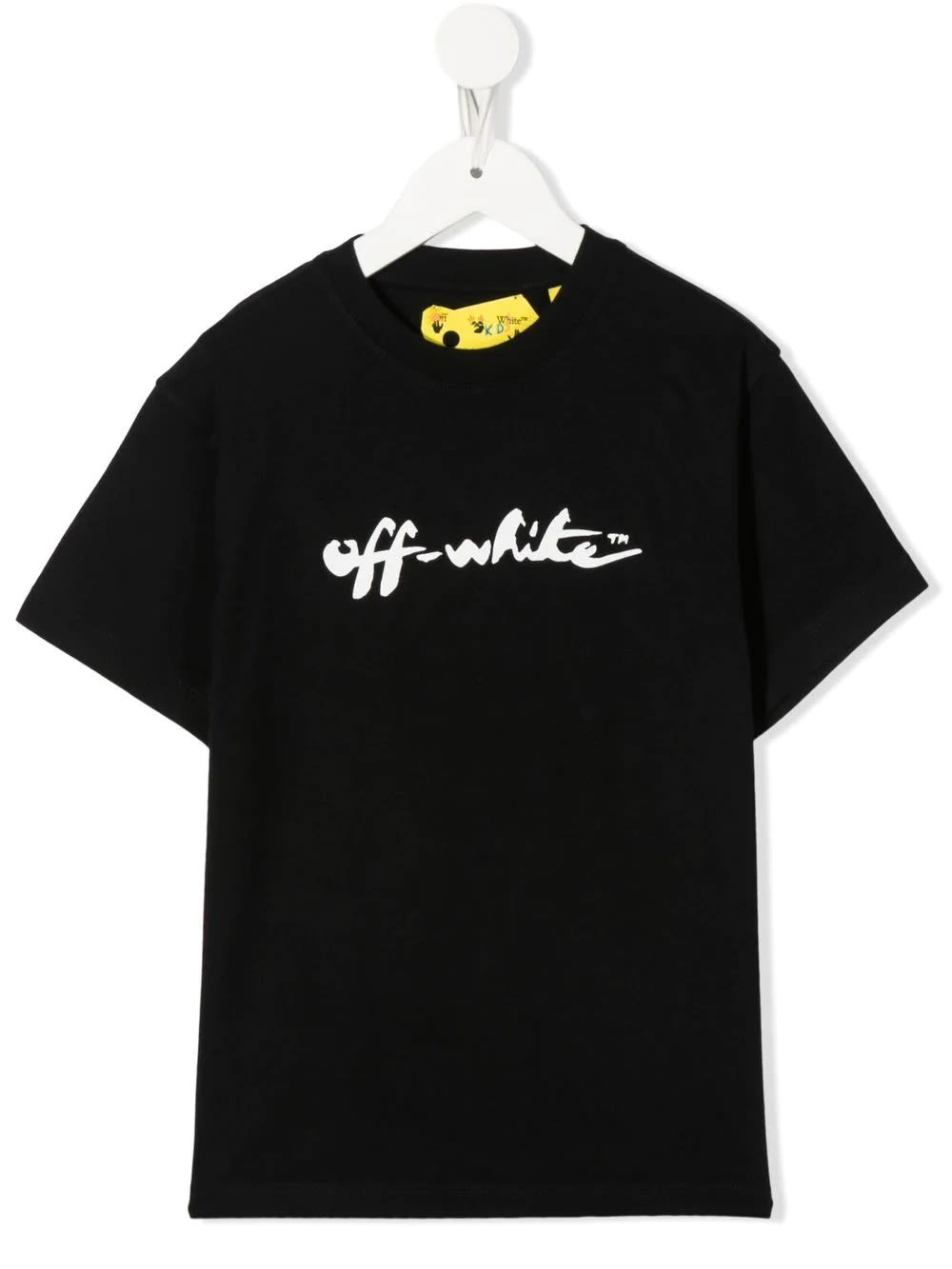 Off-White Kids Black T-shirt With Signature And Arrow Motif