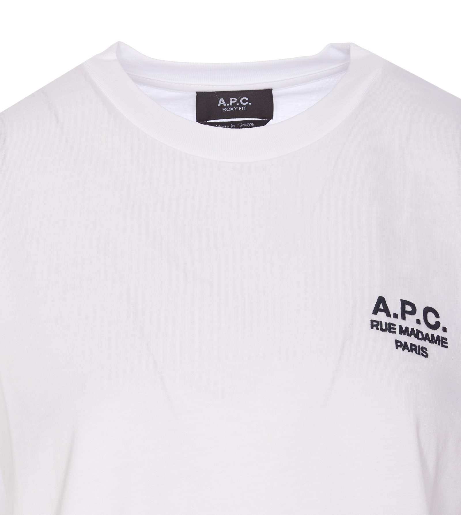 Apc A.p.c. Unisex Boxy T-shirt In Organic Cotton White Short Sleeves Women In White