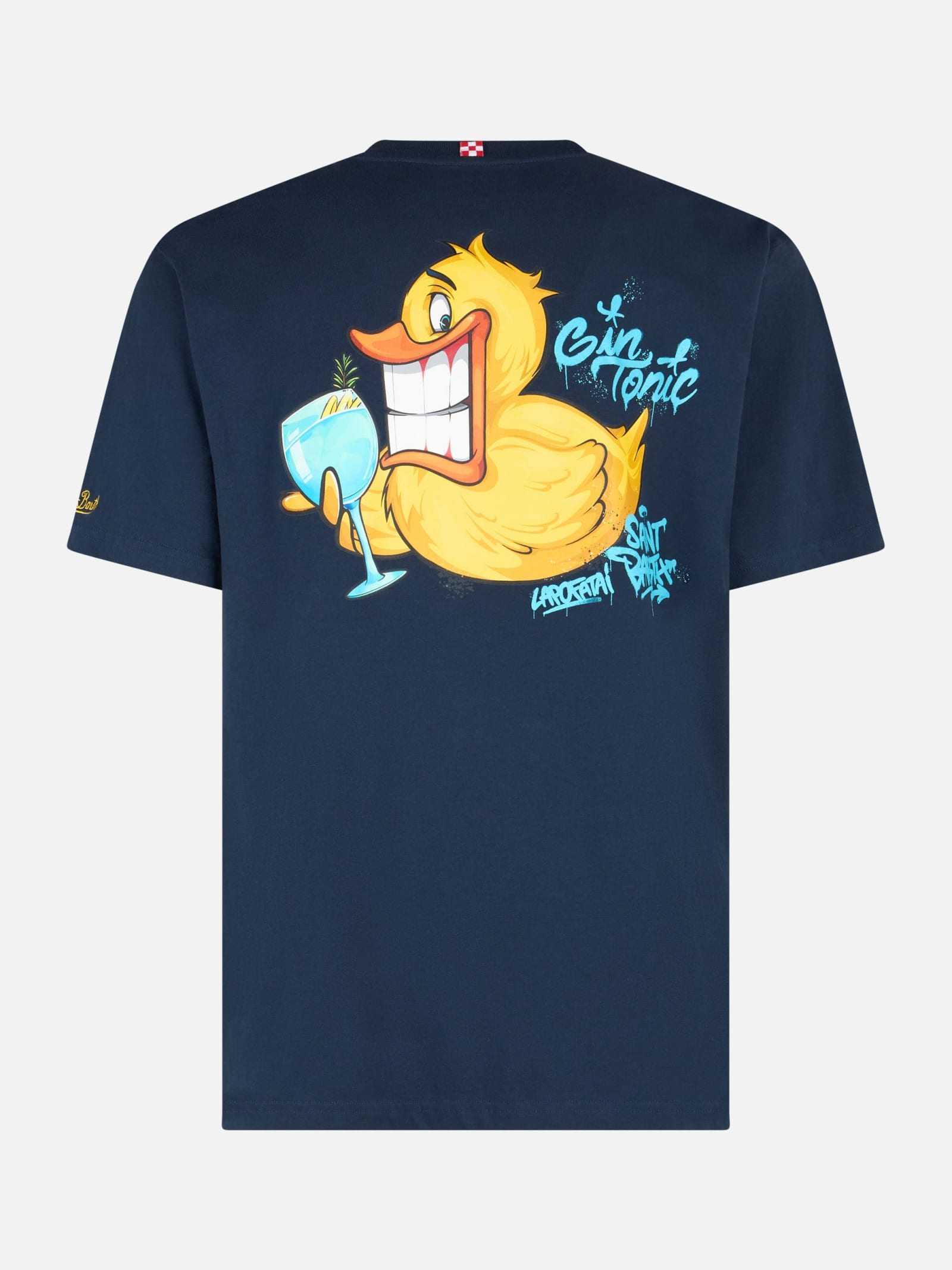 MC2 SAINT BARTH MAN COTTON T-SHIRT WITH CRYPTOPUPPETS DUCKY GIN FRONT AND BACK PLACED PRINT CRYPTOPUPPETS SPECIAL ED