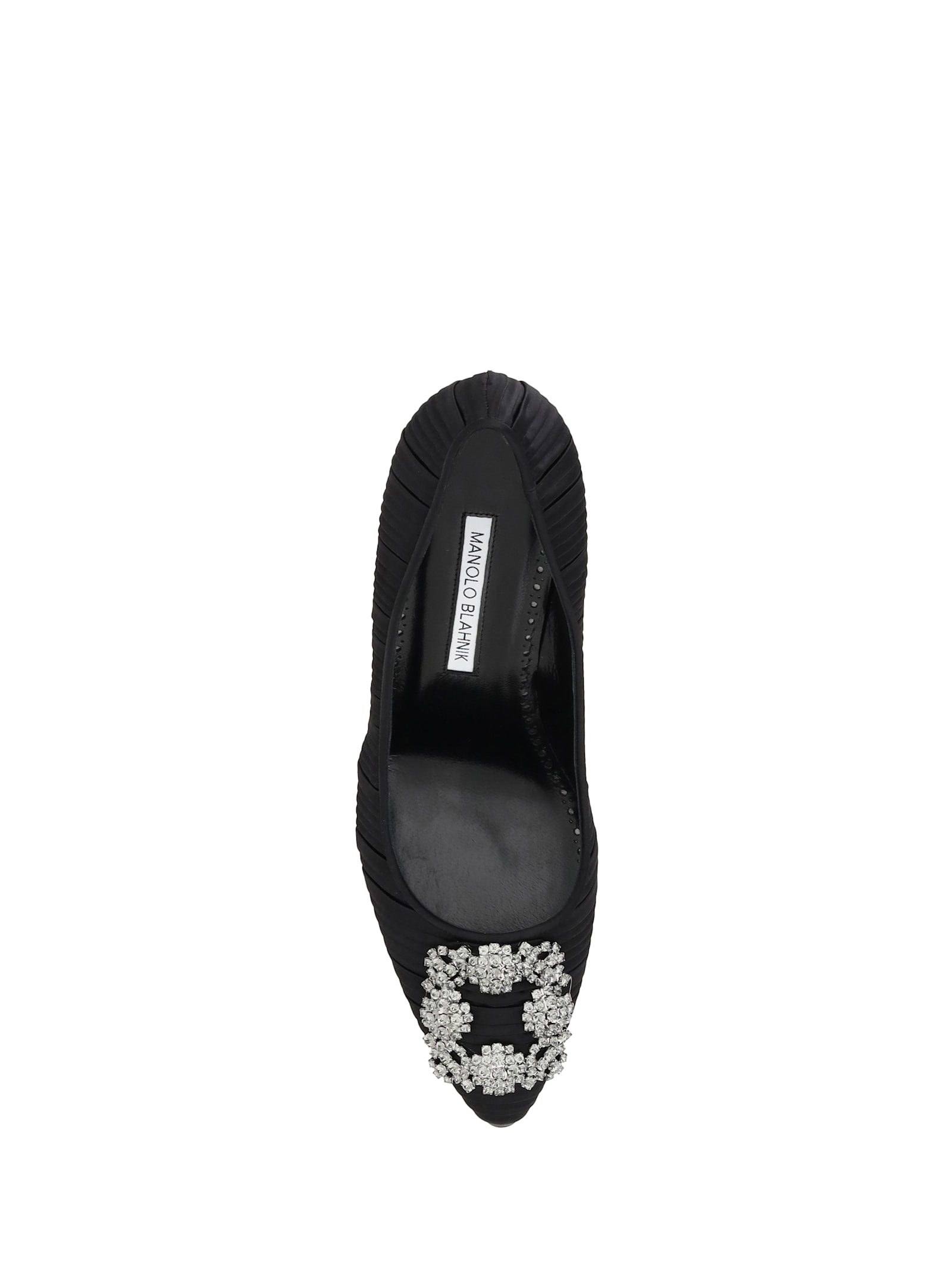 Manolo Blahnik Hangisi 50 Fmc Crystal-embellished Satin Pumps In Yoth