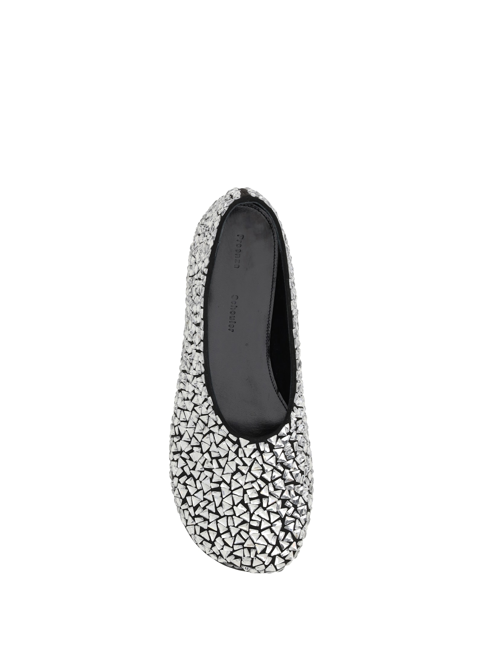 Proenza Schouler Glove Embellished Leather Ballet Flats In Black