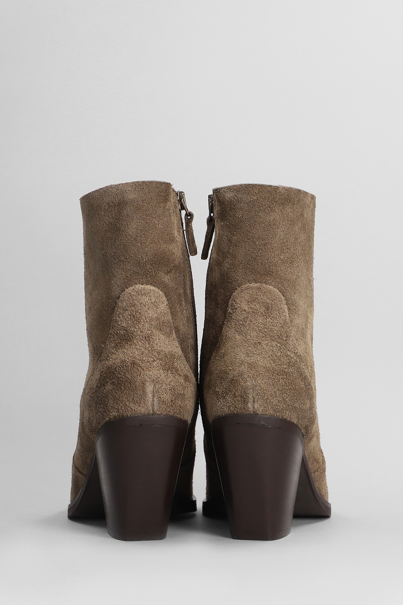 Shop Julie Dee Texan Ankle Boots In Brown Suede