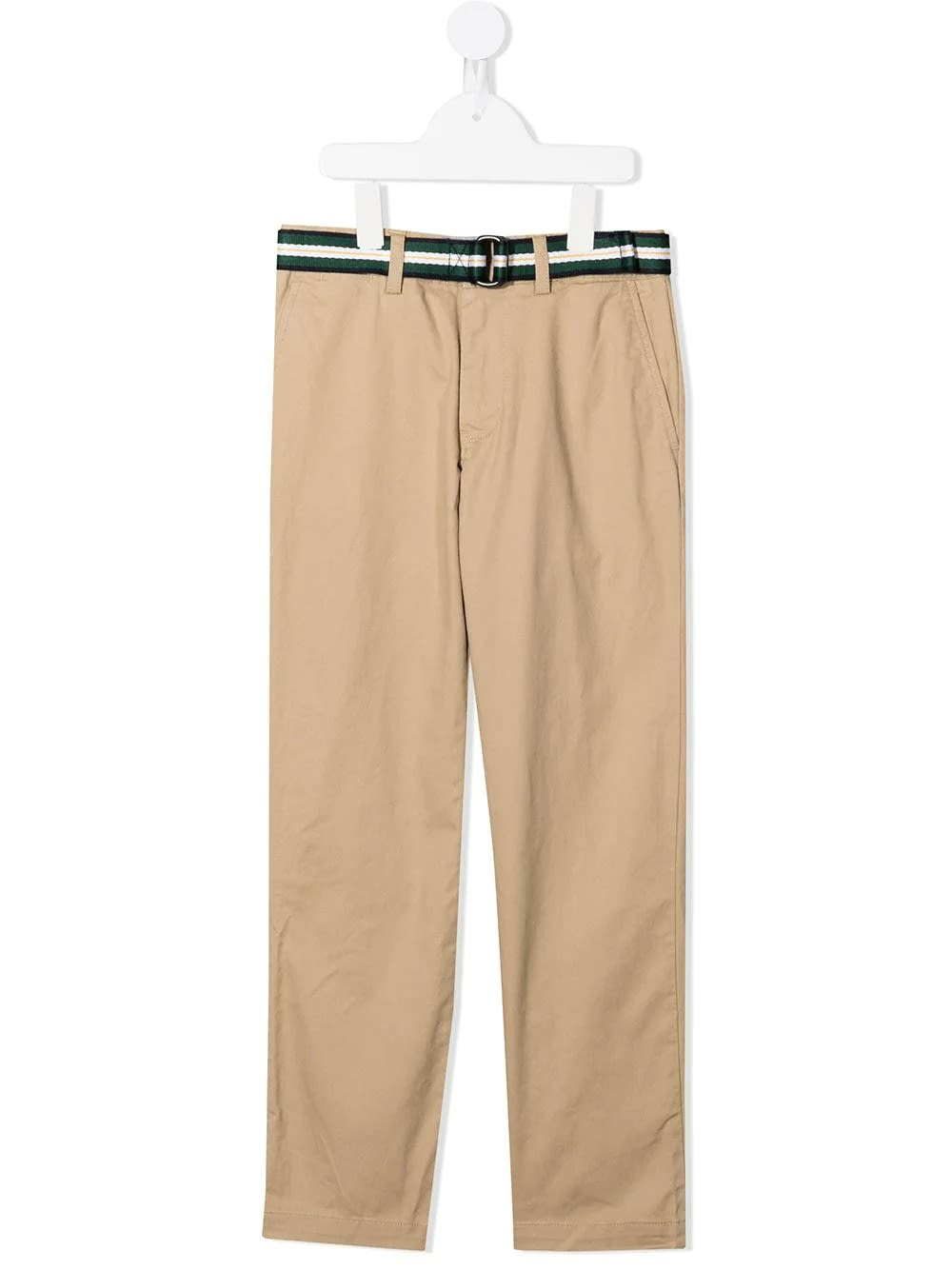Ralph Lauren Teen Trousers In Classic Khaki Stretch Chino With Belt