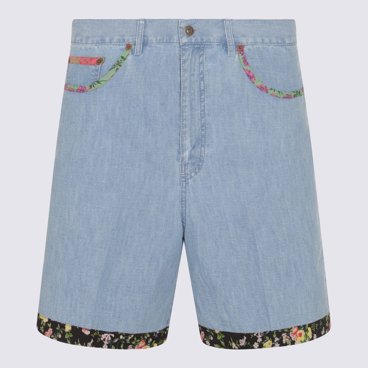 Light Blue Cotton Shorts