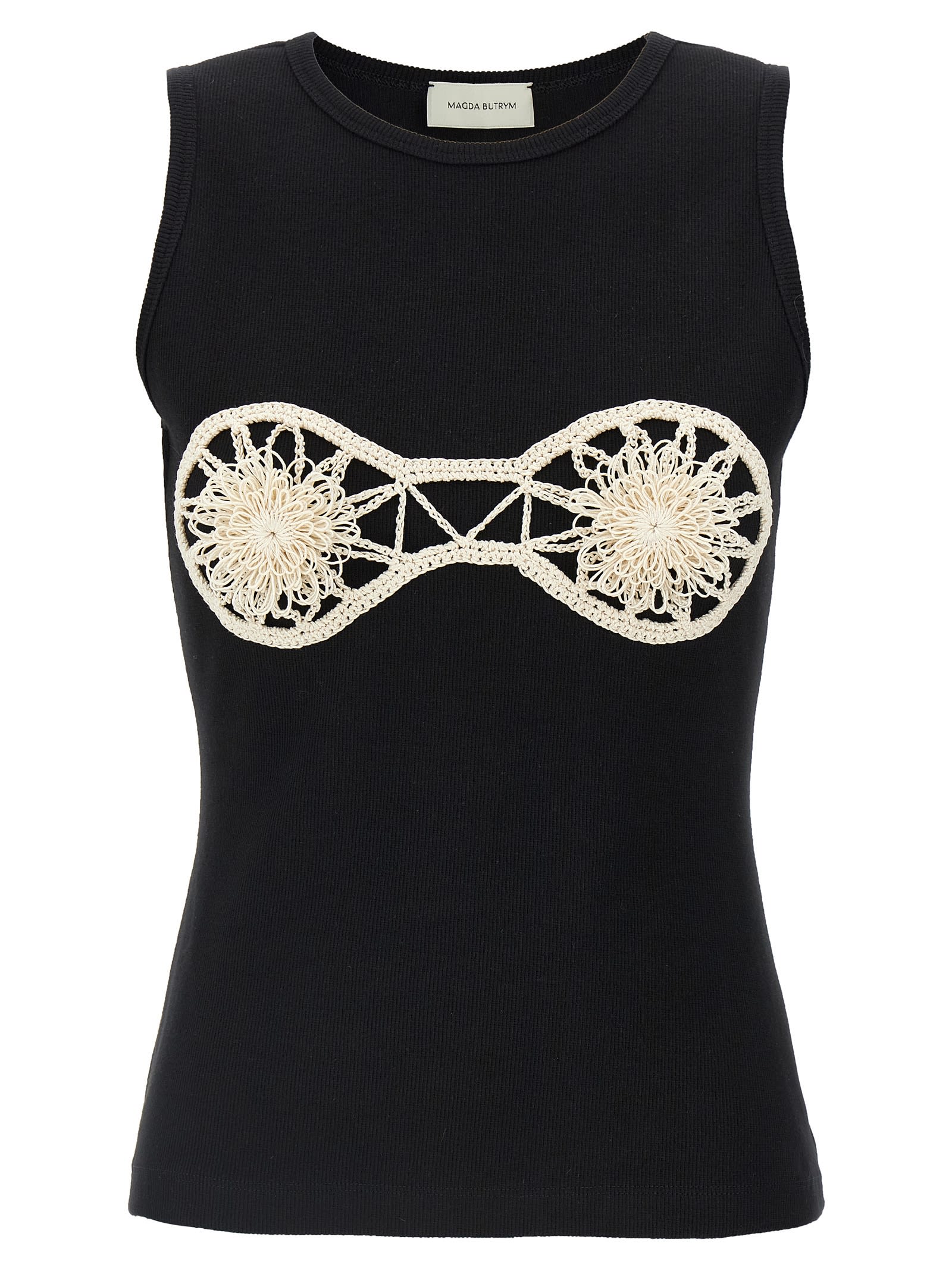 Magda Butrym Embellished Jersey Tank Top In Black