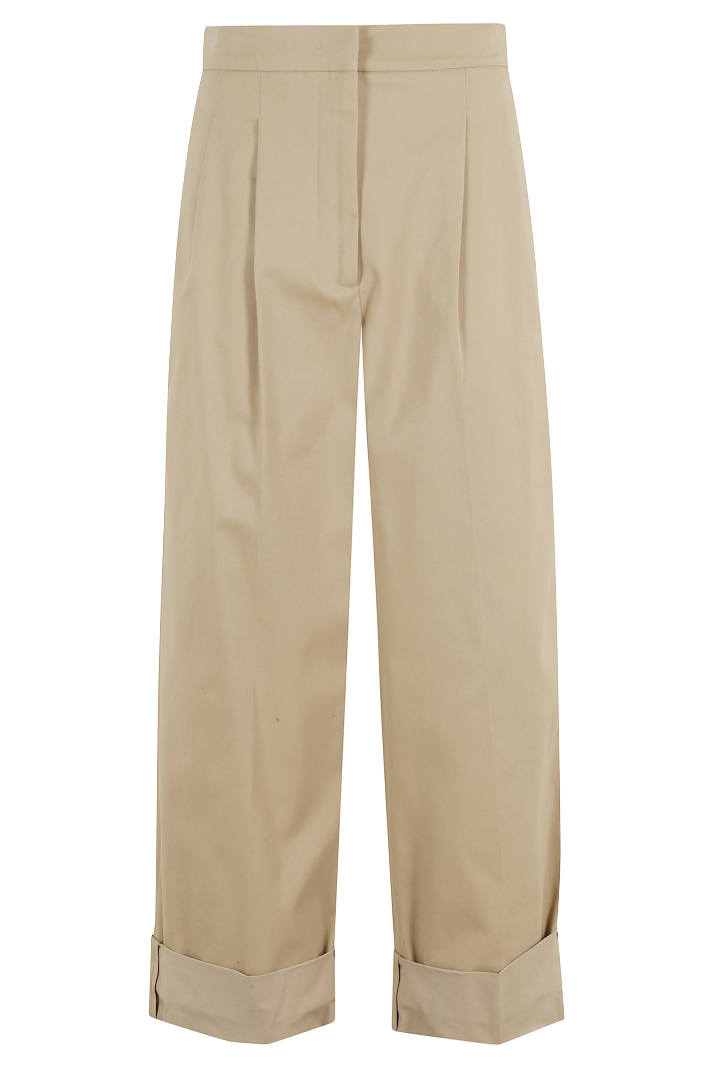 Weekend Max Mara Pleated-front Cuffed Trousers In Neutral