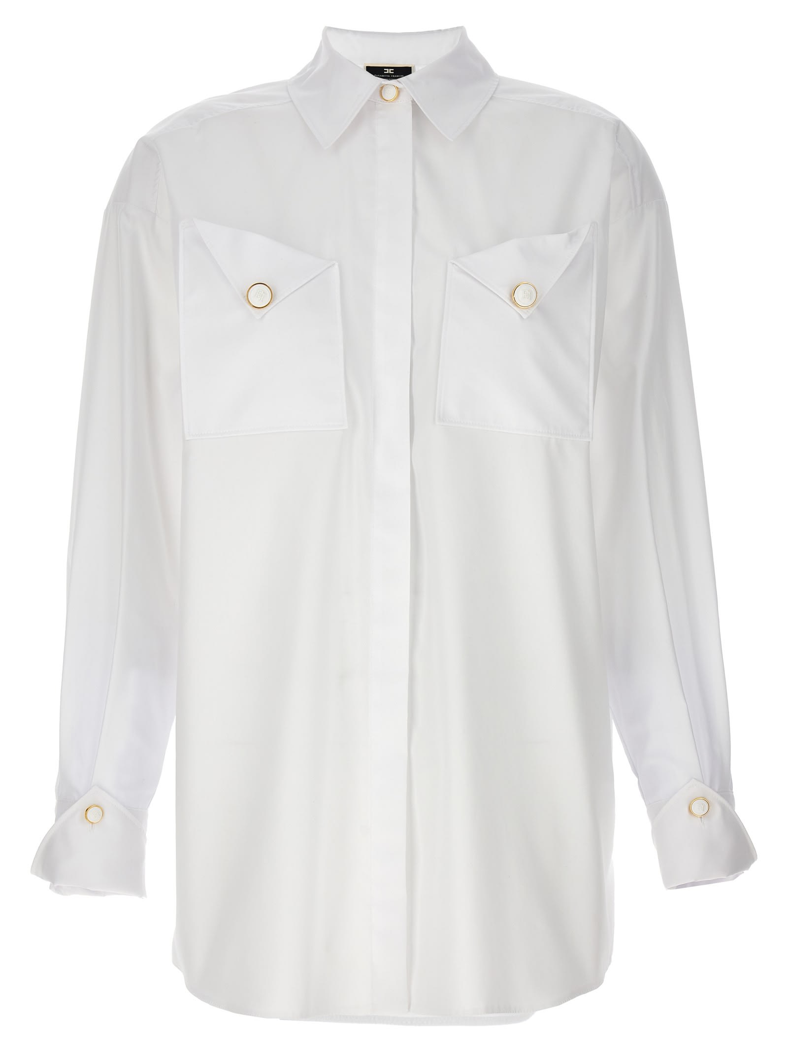 Shop Elisabetta Franchi Pocket Shirt  In White