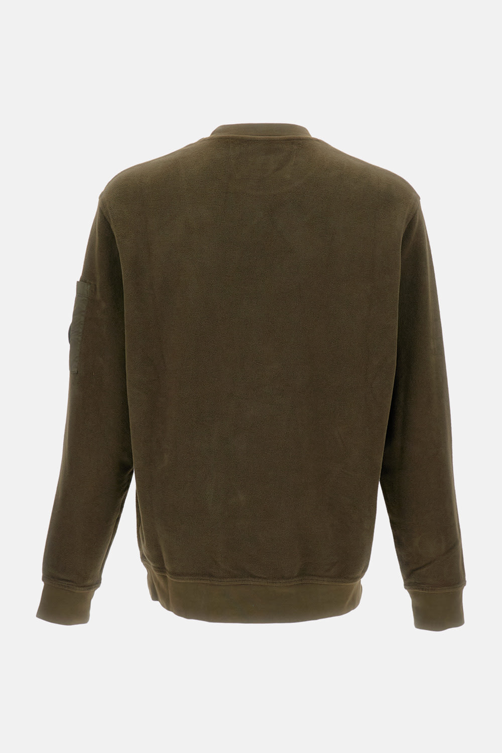 C.p. Company Sweatshirts Crew Neck In Brushed Emerized Diagonal Fleece Clothing In Green