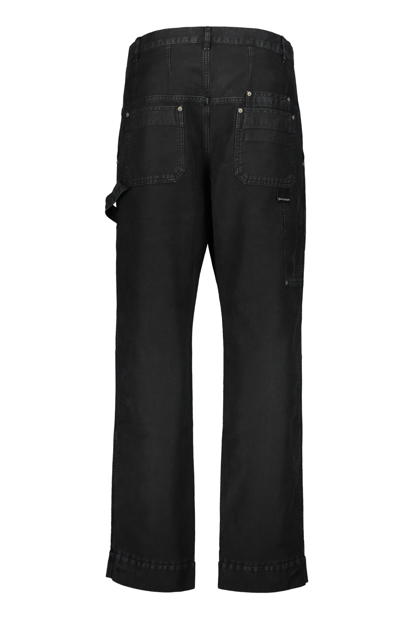 Shop Palm Angels Cotton Cargo-trousers In Black