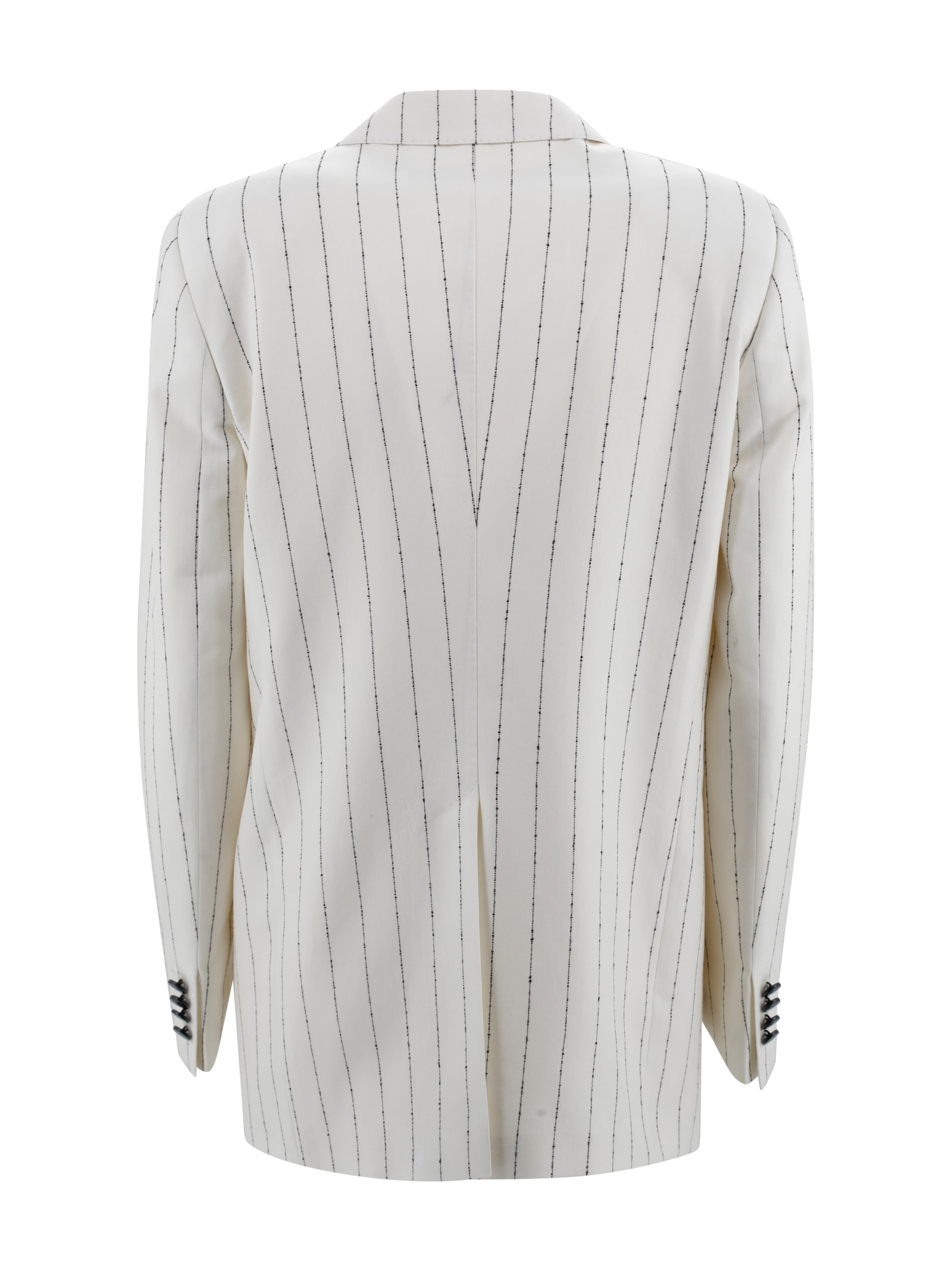 Tagliatore Double-breasted Striped Jacket In White