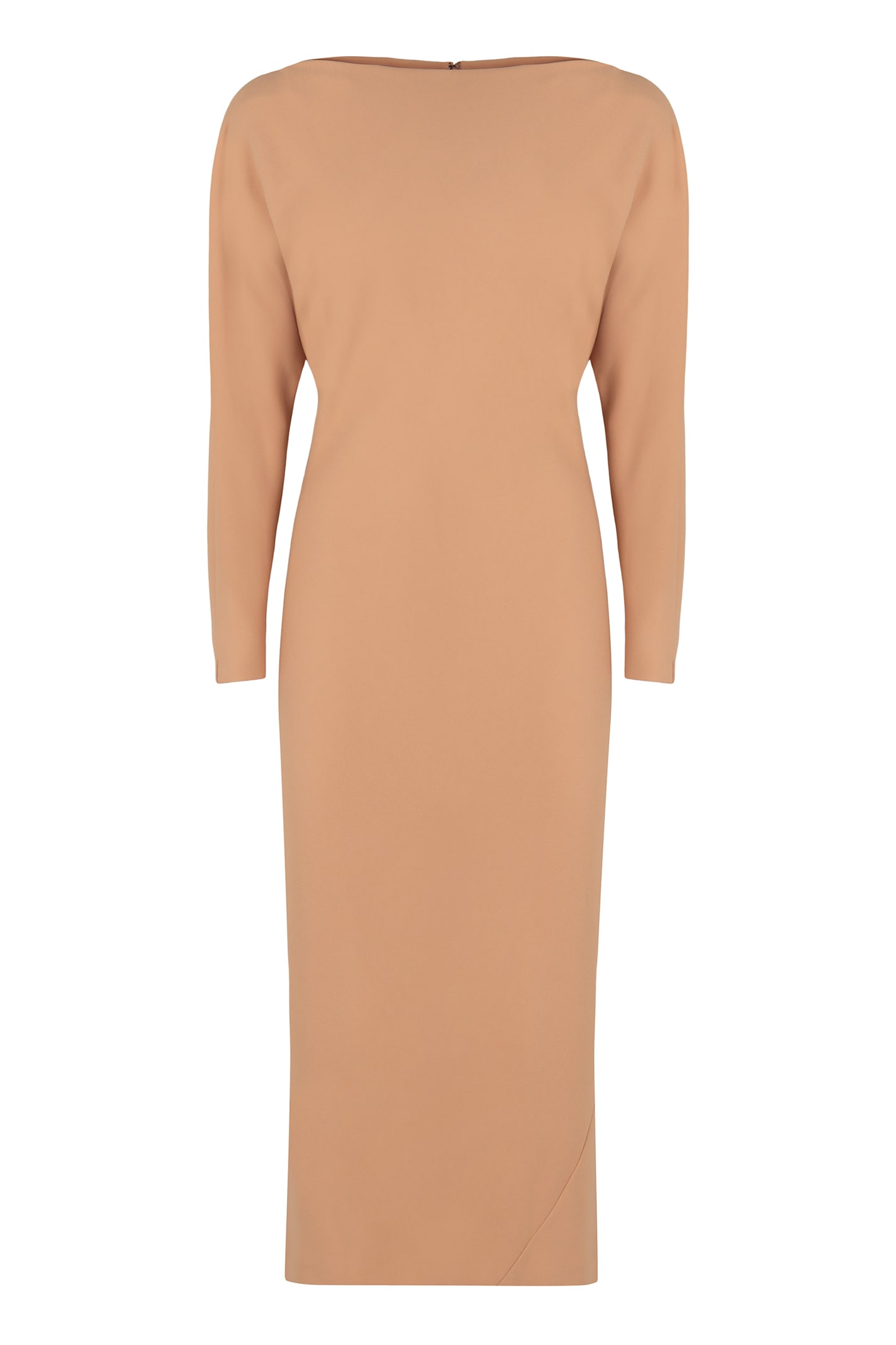 Alberta Ferretti Elegant Long Dress In Soft Fabric In Brown
