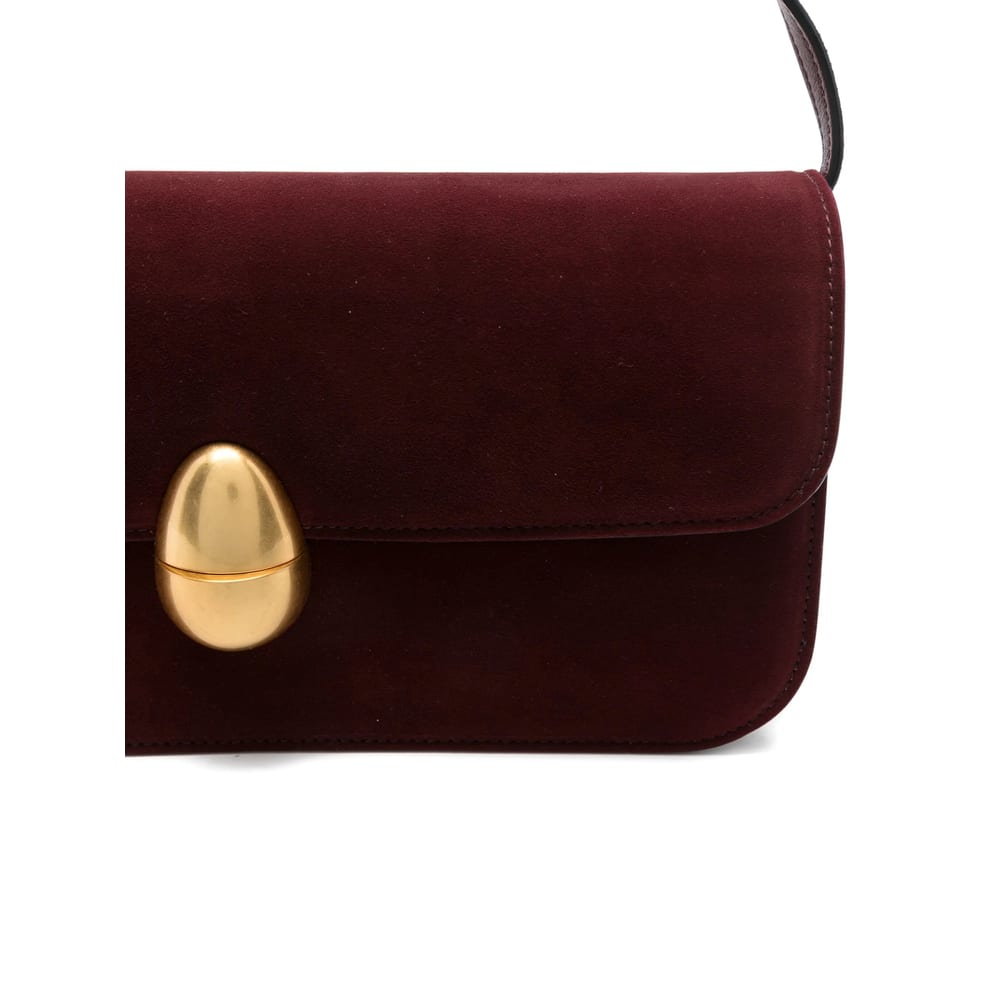 Neous Clasp-fastening Suede Shoulder Bag In Red