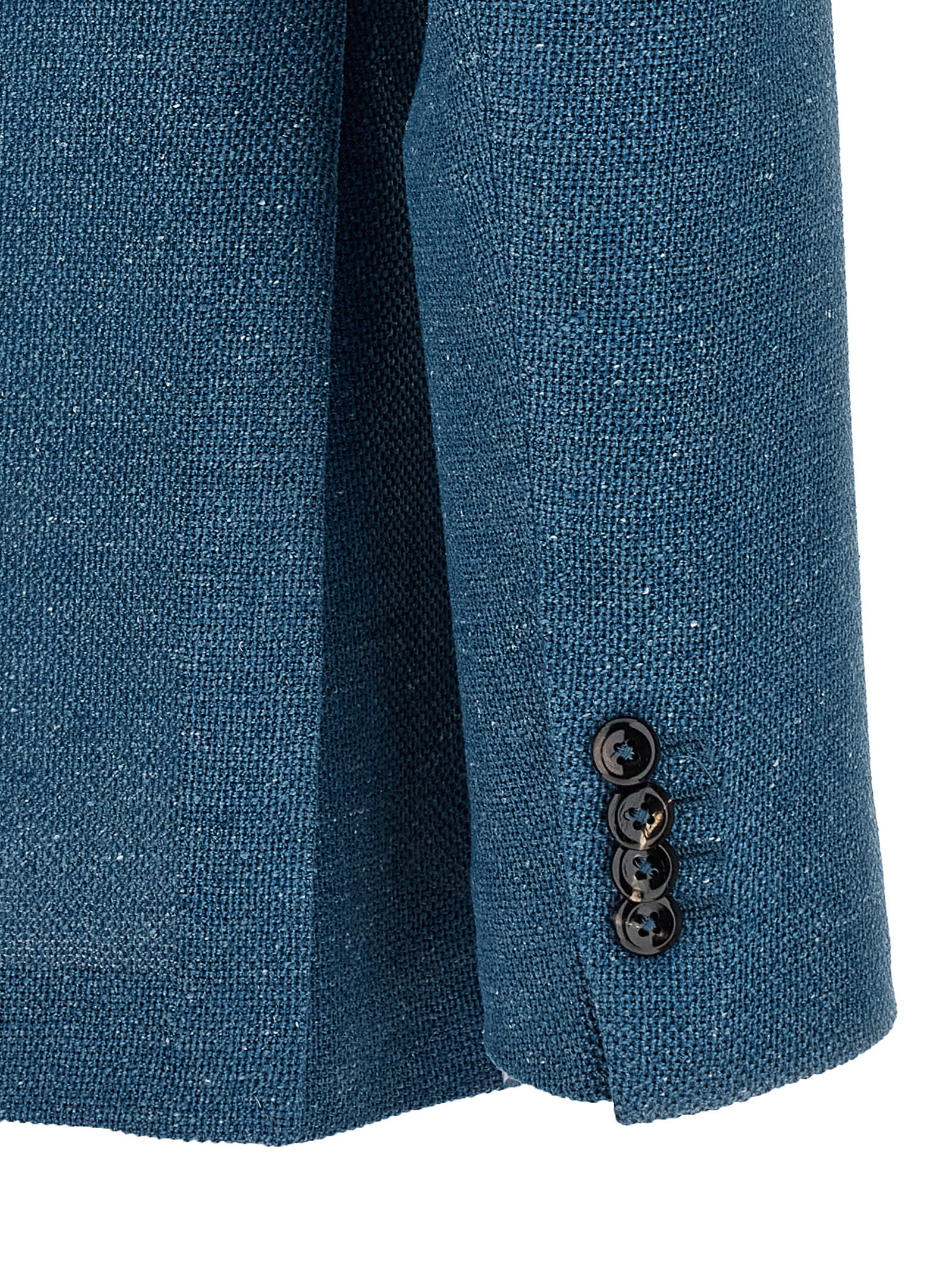Tagliatore 'montecarlo' Blazer In Textured Fabric In Blue