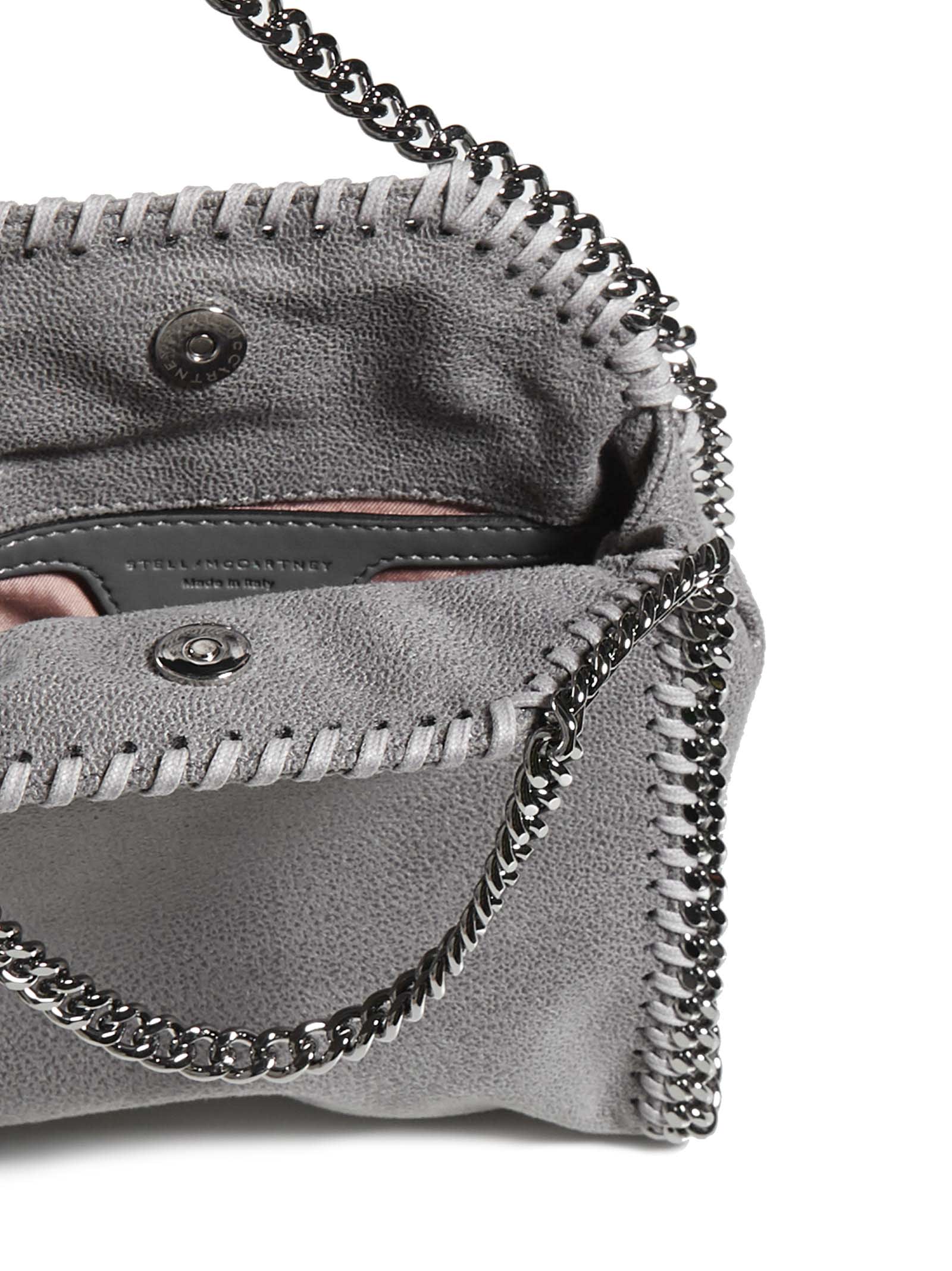 Stella Mccartney Falabella Shaggy Deer Mini Tote Bag In Grey