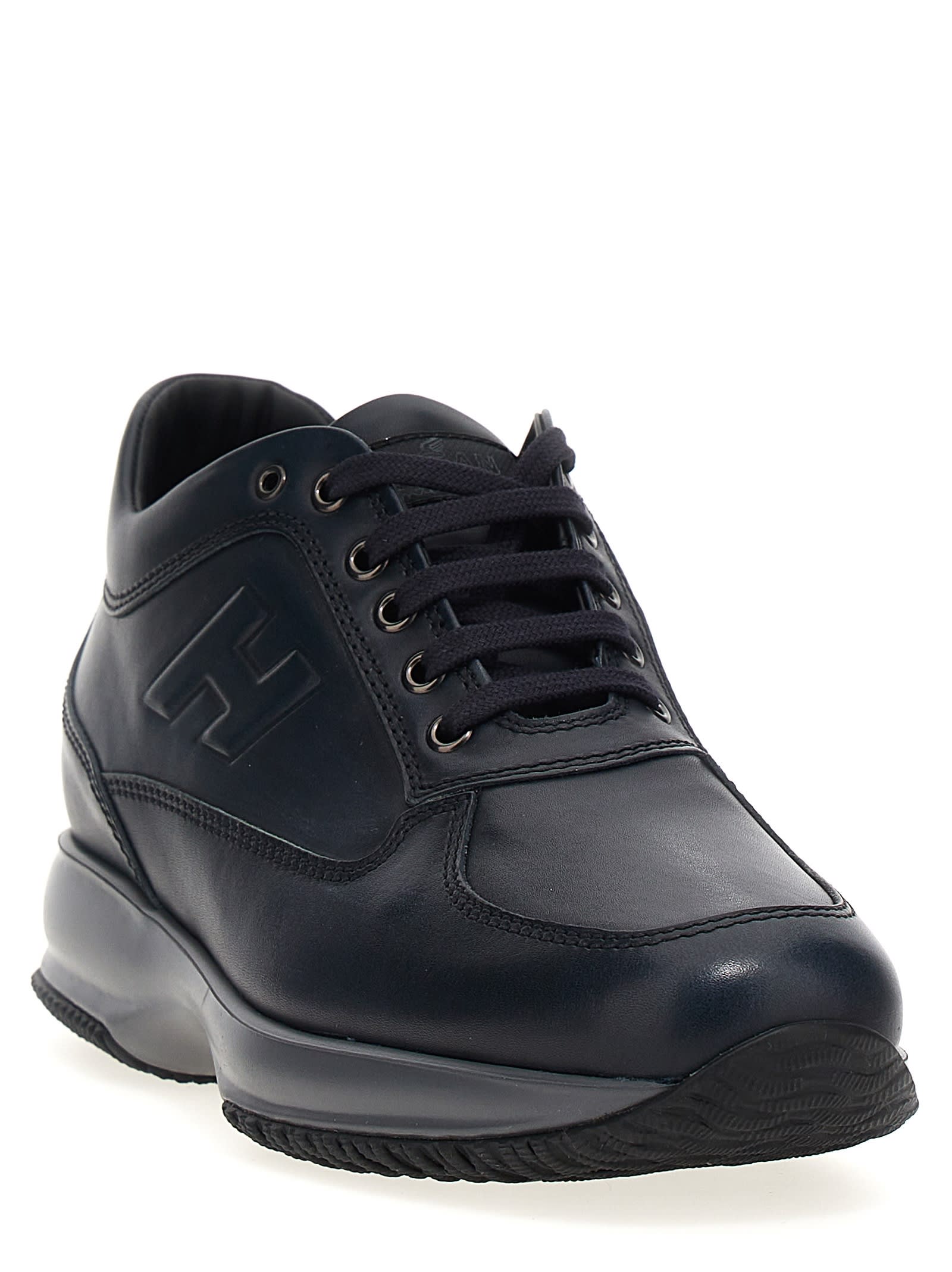 Shop Hogan Interactive H Sneakers In Black