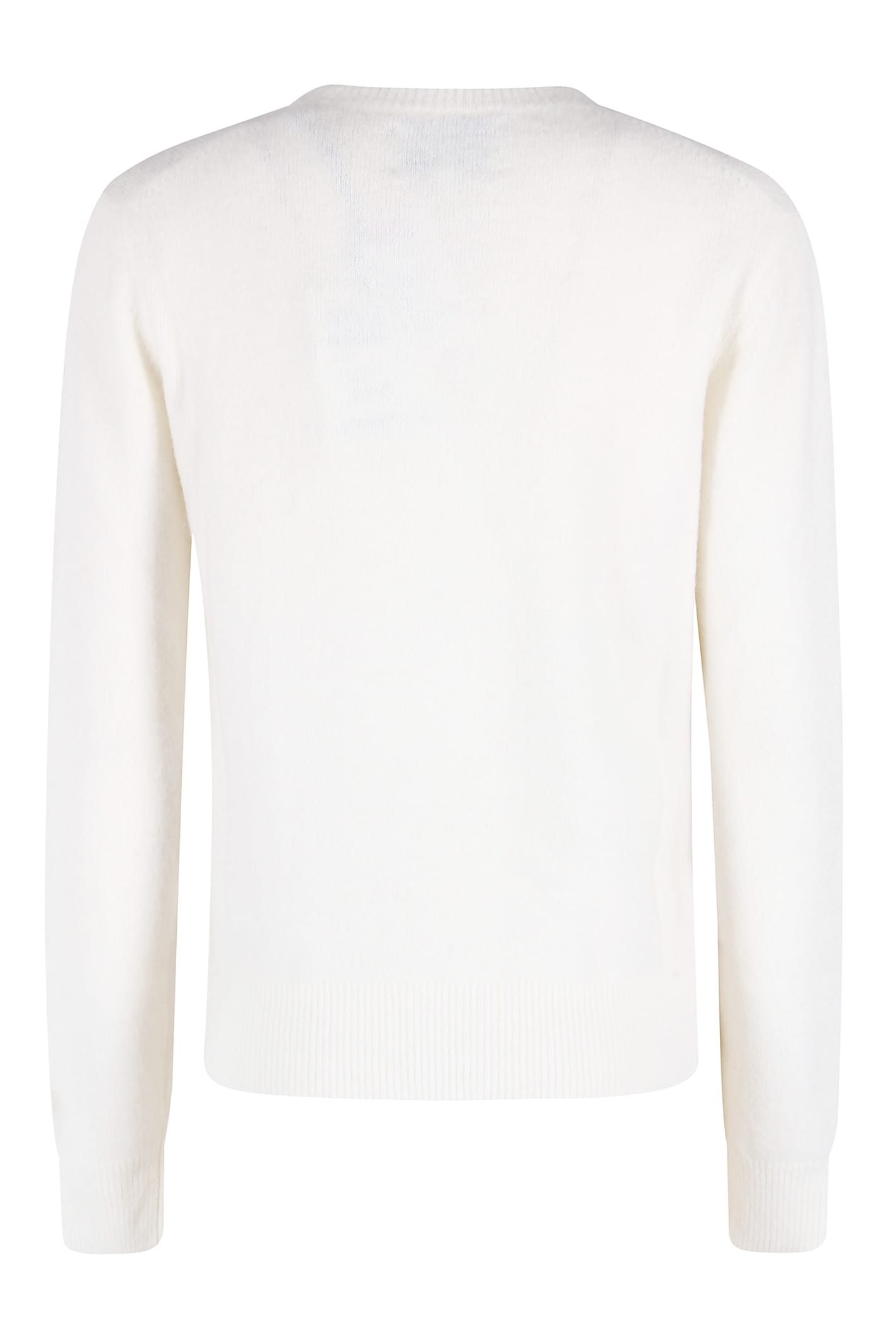 Mc2 Saint Barth Crewneck Nordic Sweater In White