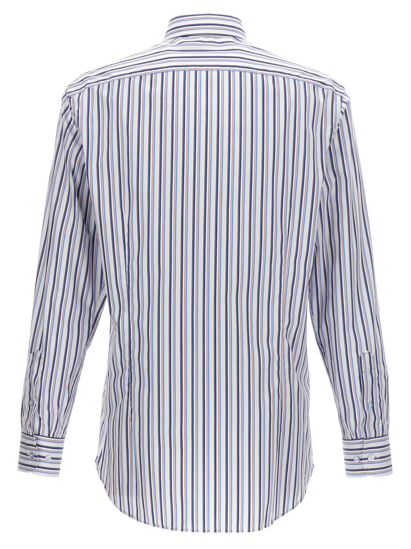 Shop Etro Logo Embroidery Shirt In Multicolor