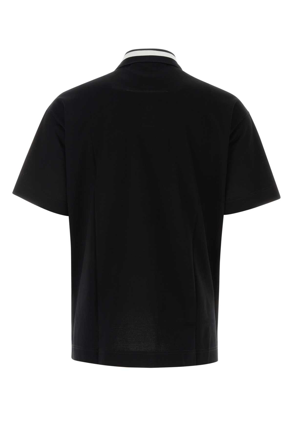 Shop Givenchy Black Piquet Polo Shirt