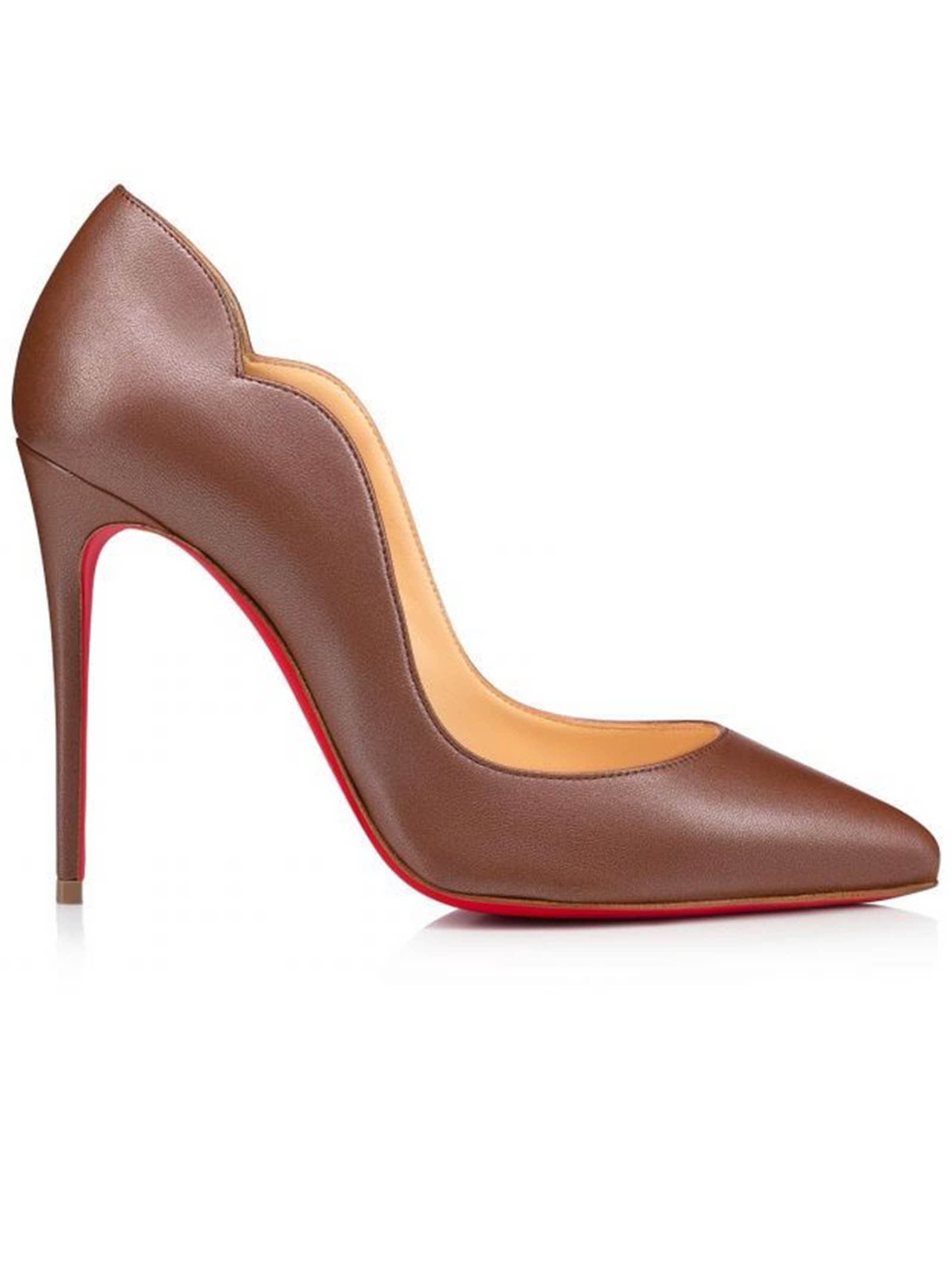 Buy Christian Louboutin Brown Leather Hot Chick Pumps online, shop Christian Louboutin shoes with free shipping