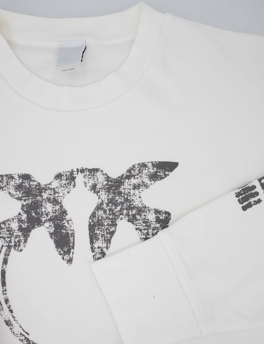 Pinko 'mindelo' White Sweatshirt With Logo Print On The Front And Sleeves In Bianco