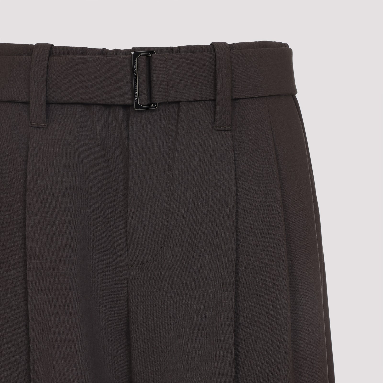 Brunello Cucinelli Belted Cropped Pants In Black