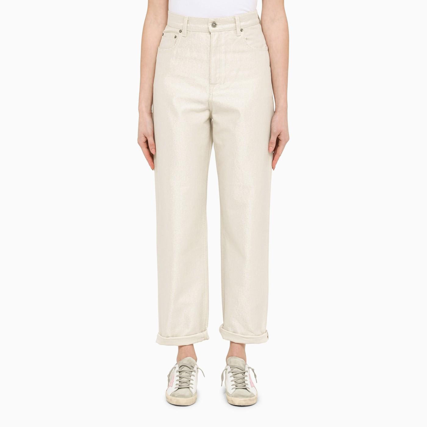 Golden Goose Ivory Coated Jeans